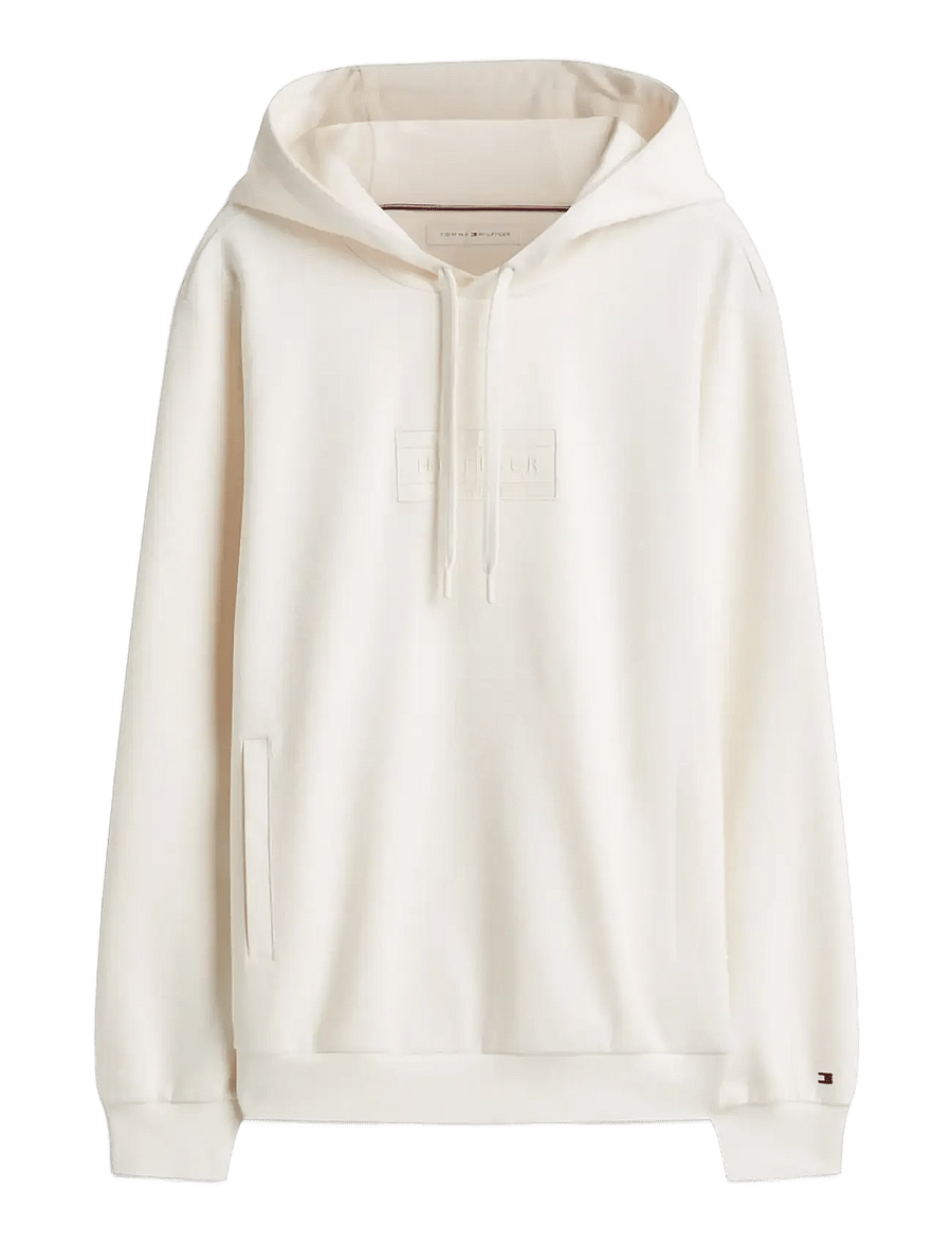 Tommy Hilfiger - MIX MEDIA TWILL REG HOODIE - hoodies - ivory petal - 1