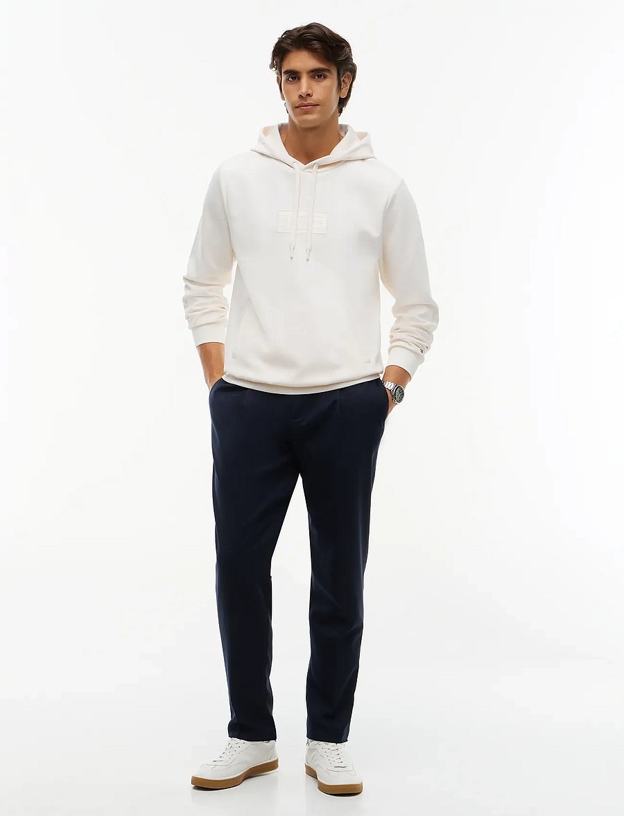 Tommy Hilfiger - MIX MEDIA TWILL REG HOODIE - hoodies - ivory petal - 4