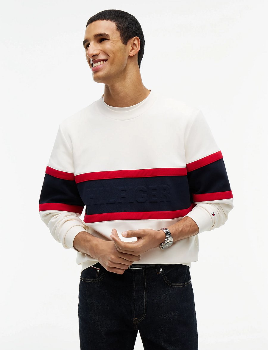 Tommy Hilfiger - COLOR BLOCK INTECHNO SWEATSHIRT - truien - ivory petal - 0