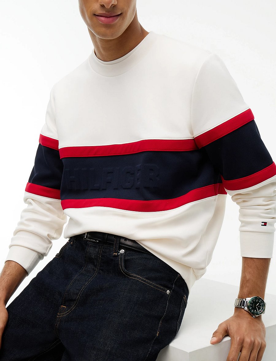 Tommy Hilfiger - COLOR BLOCK INTECHNO SWEATSHIRT - truien - ivory petal - 3