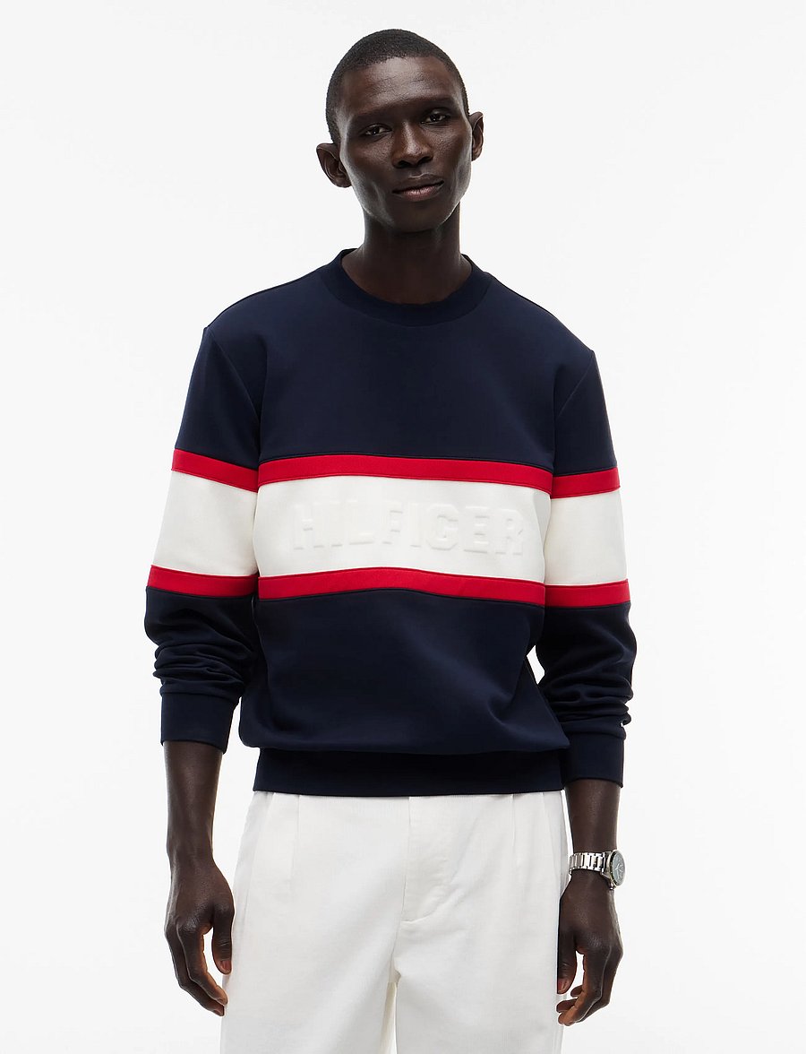Tommy Hilfiger - COLOR BLOCK INTECHNO SWEATSHIRT - sweatshirts - navy blue - 0