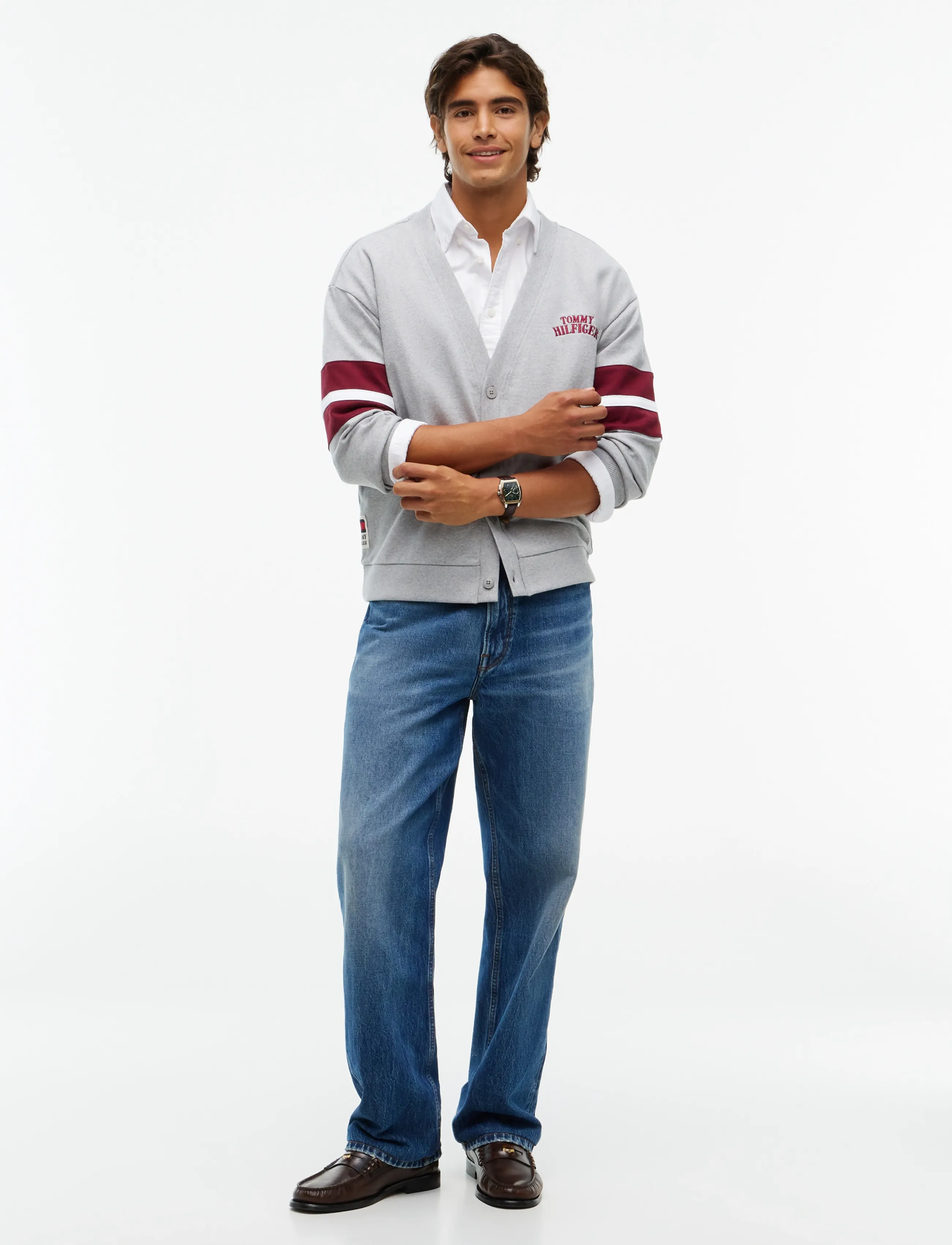 Tommy Hilfiger - VARSITY CARDIGAN - koftor - light grey heather - 4