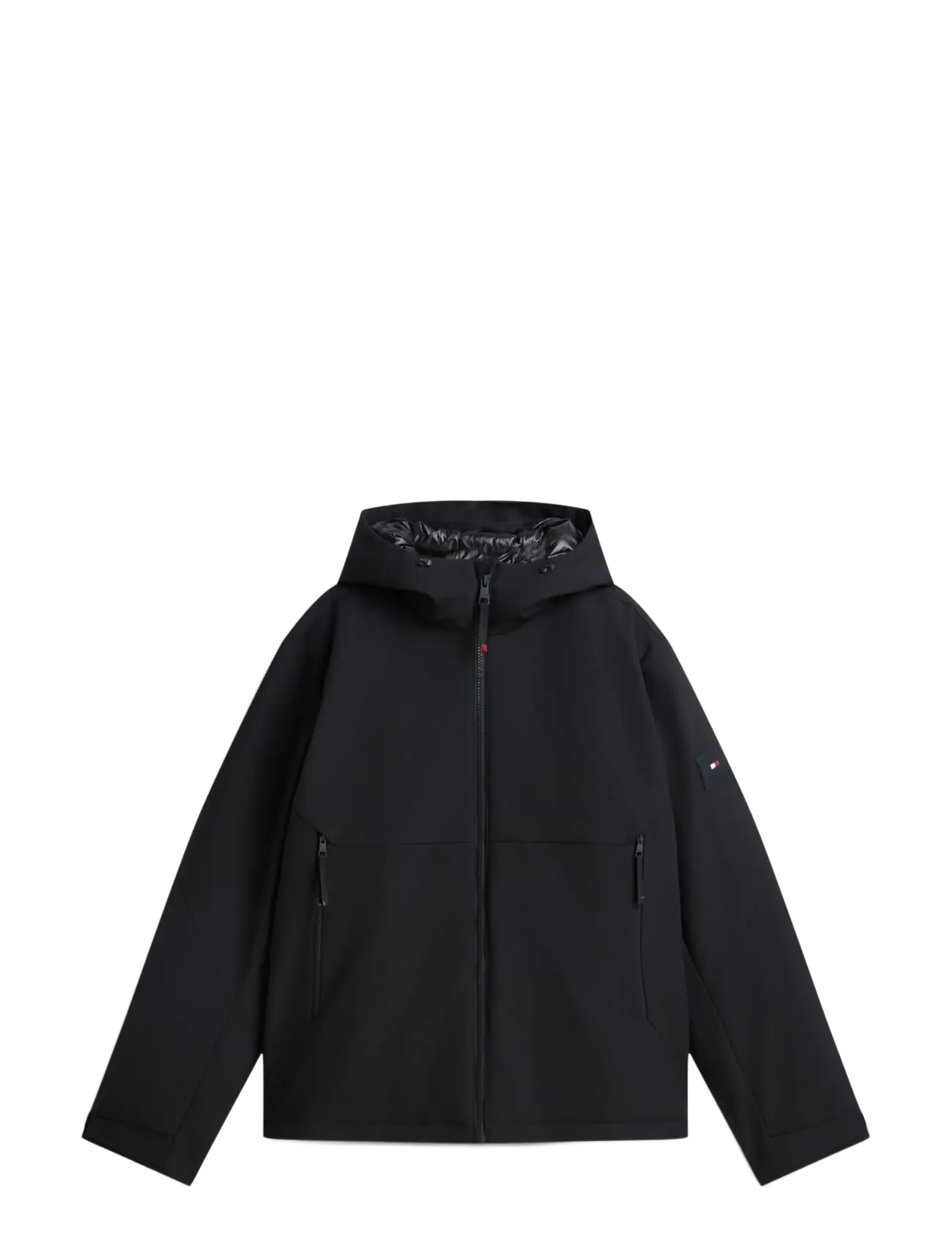 Tommy Hilfiger - TECH HOODED PADDED JACKET - padded jackets - black - 1