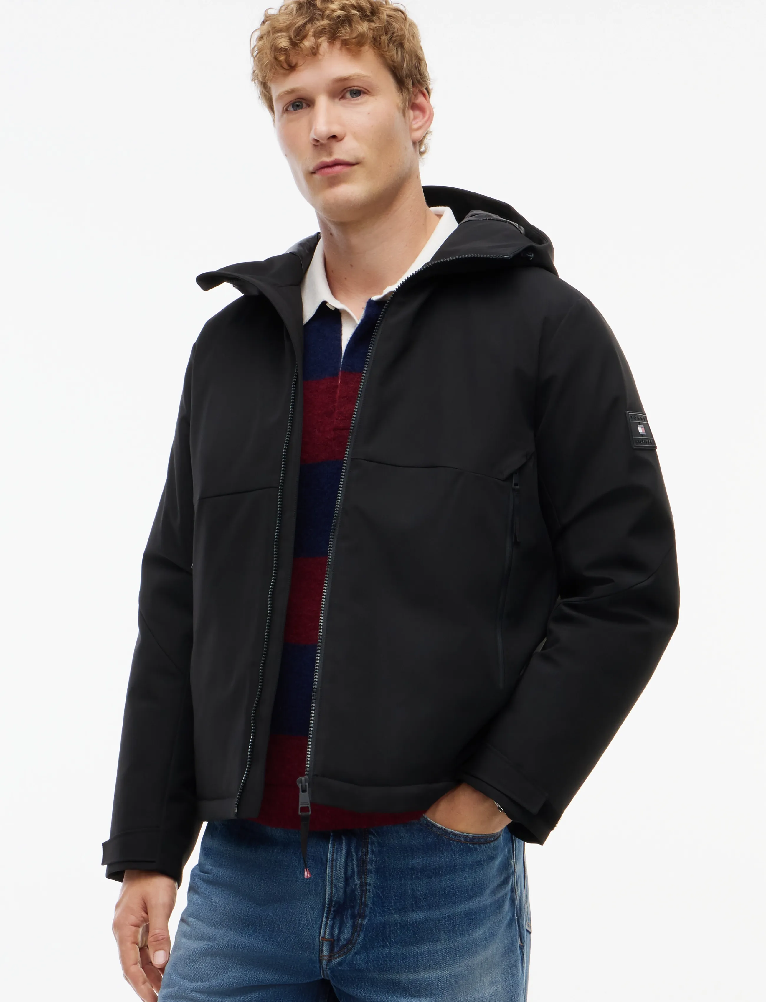 Tommy Hilfiger TECH HOODED PADDED JACKET - Jackets & Coats - BLACK / black