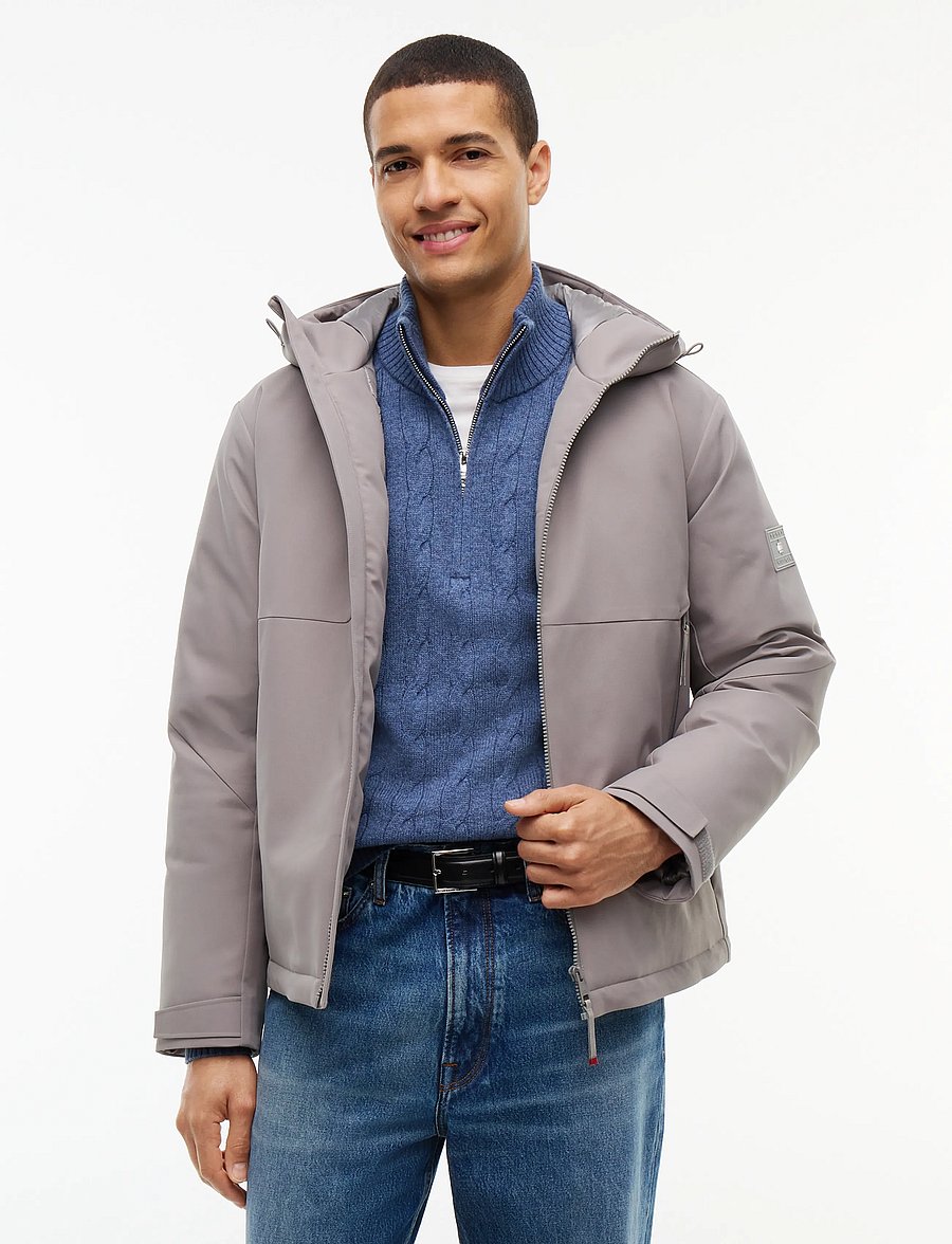 Tommy Hilfiger - TECH HOODED PADDED JACKET - fodrade jackor - grey asphalt - 0