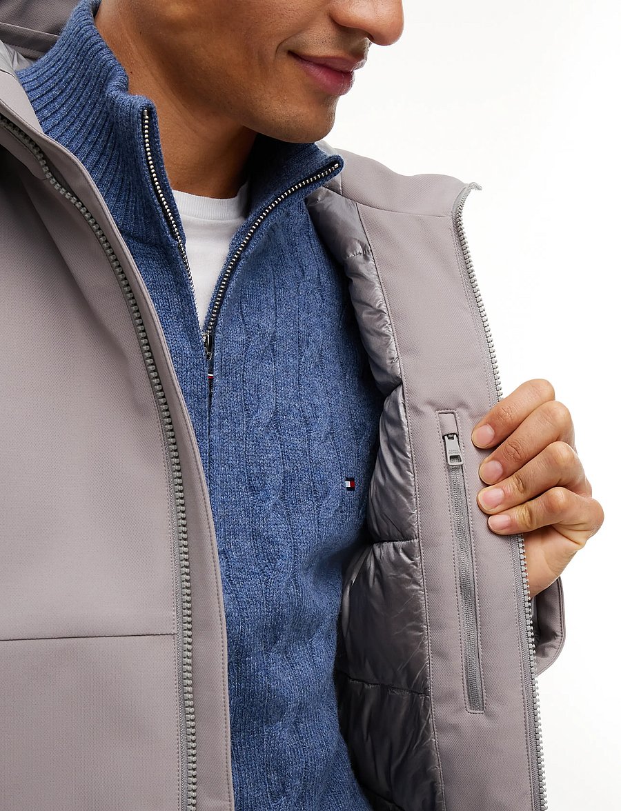 Tommy Hilfiger - TECH HOODED PADDED JACKET - fodrade jackor - grey asphalt - 5
