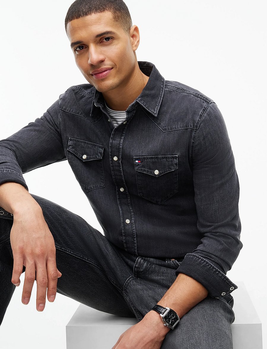 Tommy Hilfiger - WESTERN DENIM SHIRT MICK DK GREY - denimskjorter - mick dark grey - 3