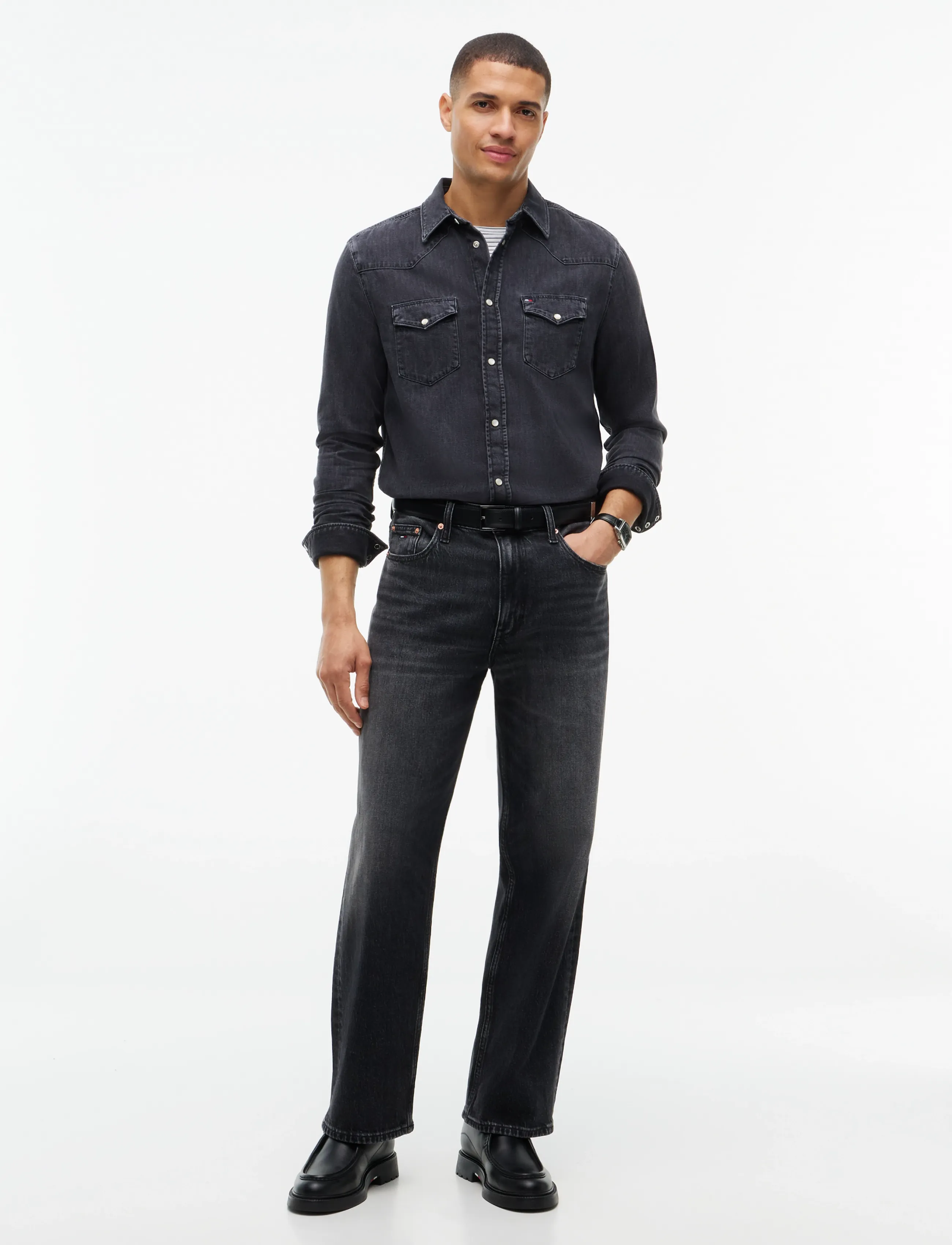 Tommy Hilfiger - WESTERN DENIM SHIRT MICK DK GREY - denimskjorter - mick dark grey - 4