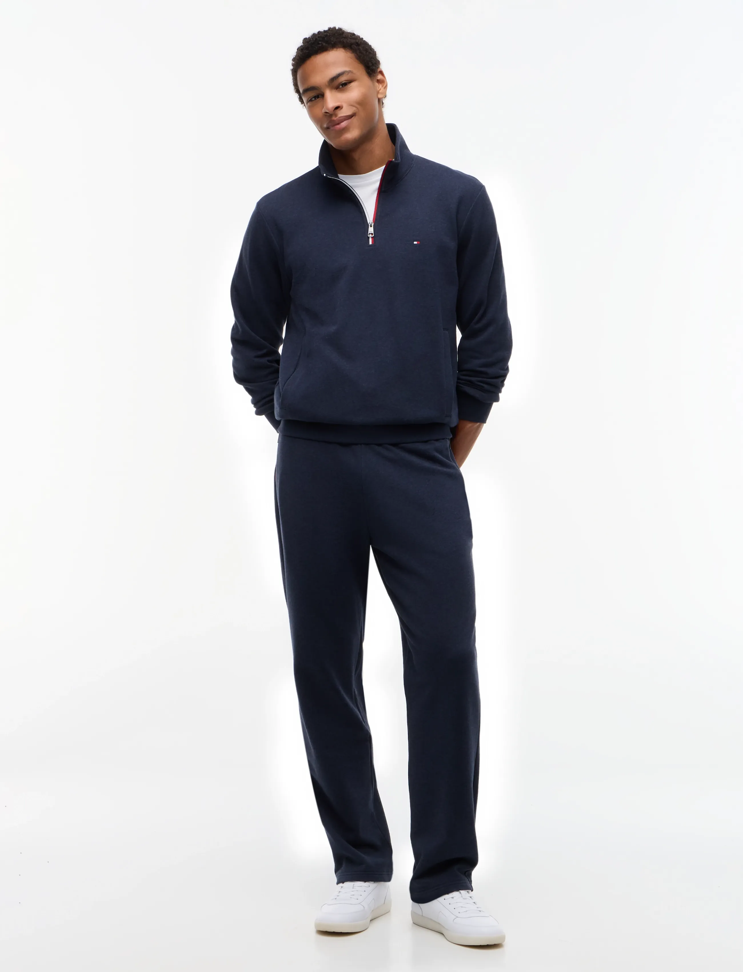 Tommy Hilfiger - RWB TIPPING REG TERRY PANT - navy blue heather - 3