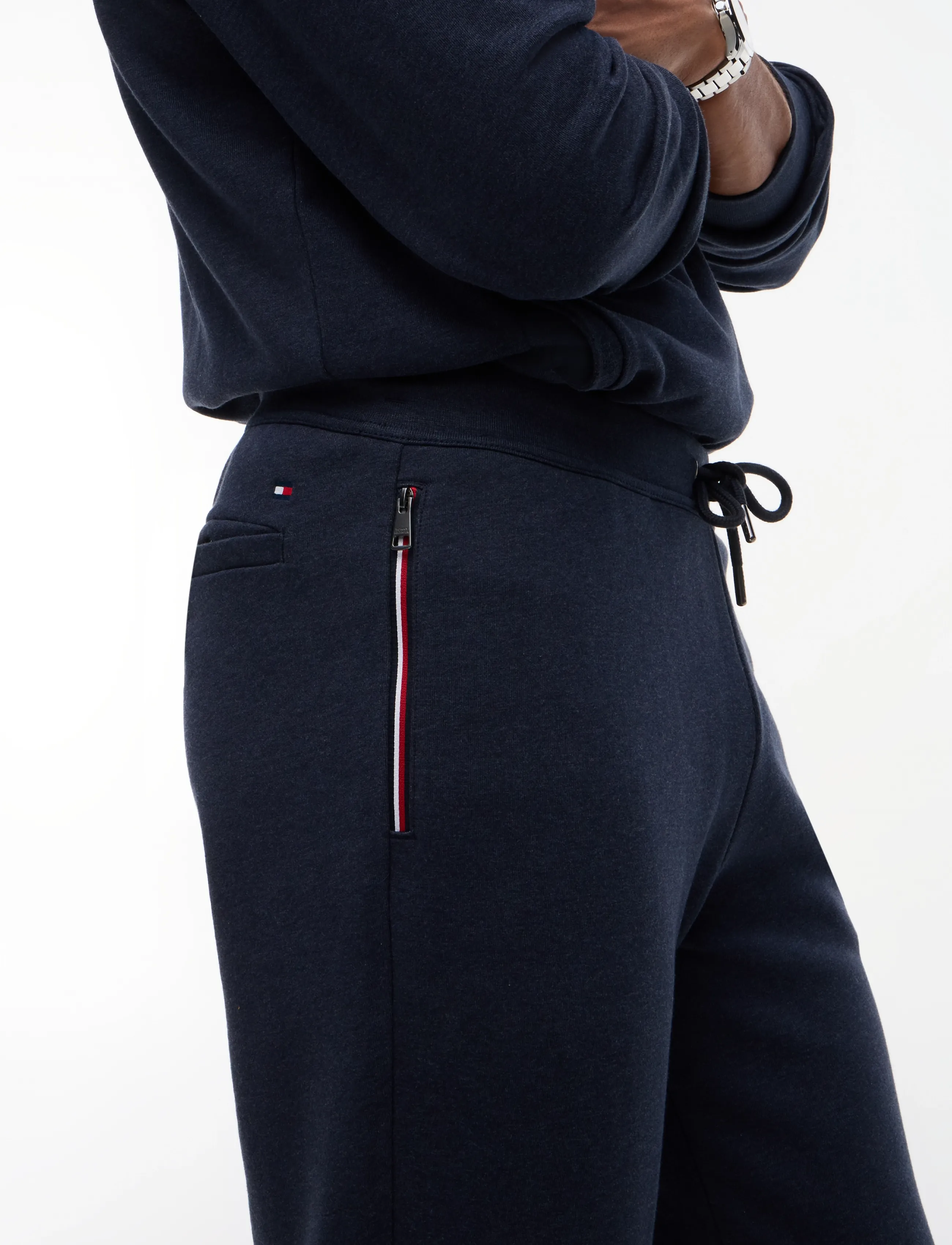 Tommy Hilfiger - RWB TIPPING REG TERRY PANT - navy blue heather - 4