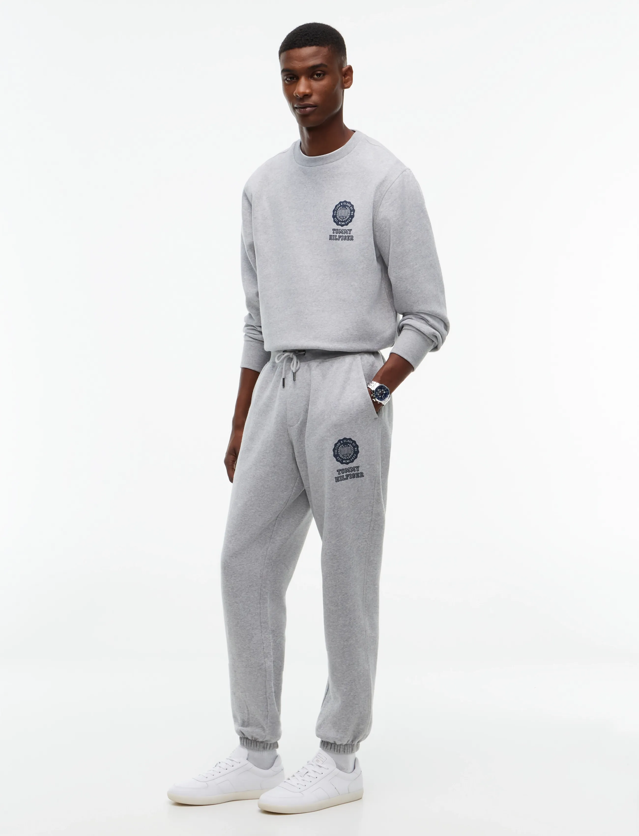Tommy Hilfiger - GRAPHIC VARSITY ROUNDEL PANT - osta olukorra järgi - light grey heather - 3