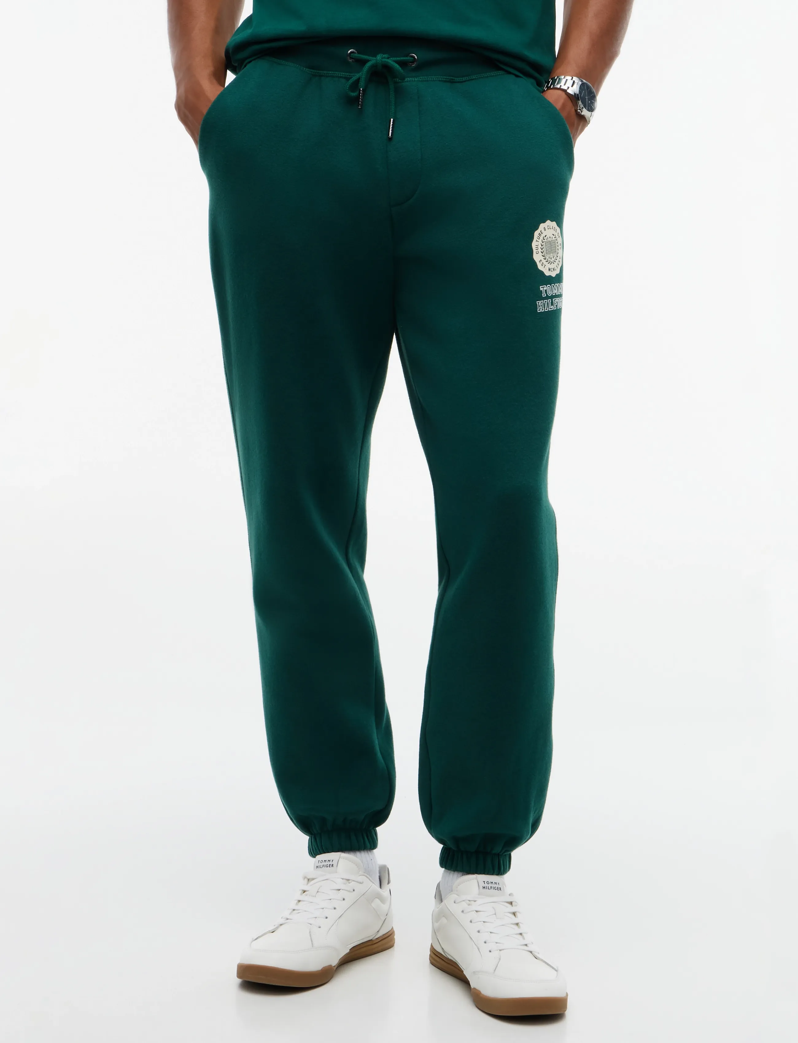 Tommy Hilfiger - GRAPHIC VARSITY ROUNDEL PANT - osta olukorra järgi - ornamental green - 0