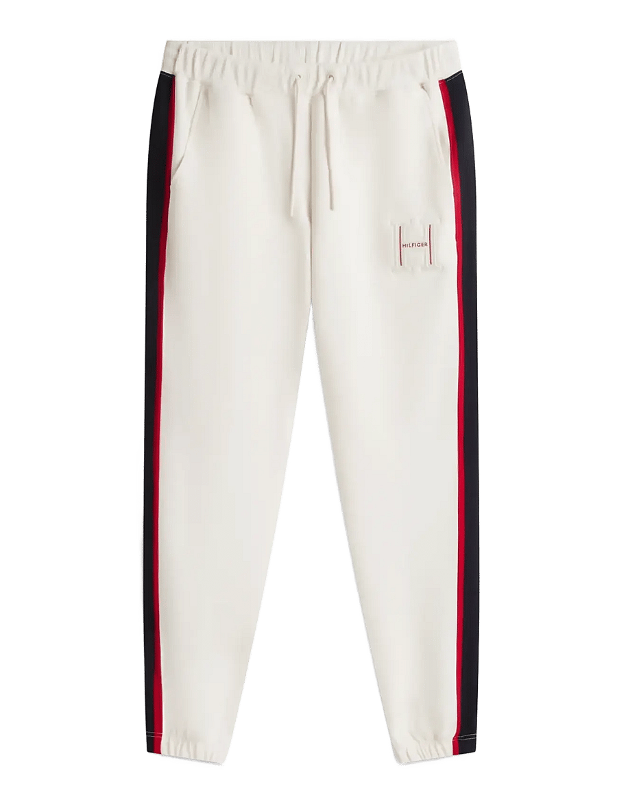 Tommy Hilfiger - RWB PIQUE H BAGDE REG PANT - shoppa efter tillfälle - ivory petal - 1