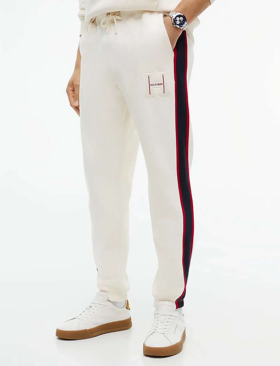 Tommy Hilfiger - RWB PIQUE H BAGDE REG PANT - shoppa efter tillfälle - ivory petal - 0
