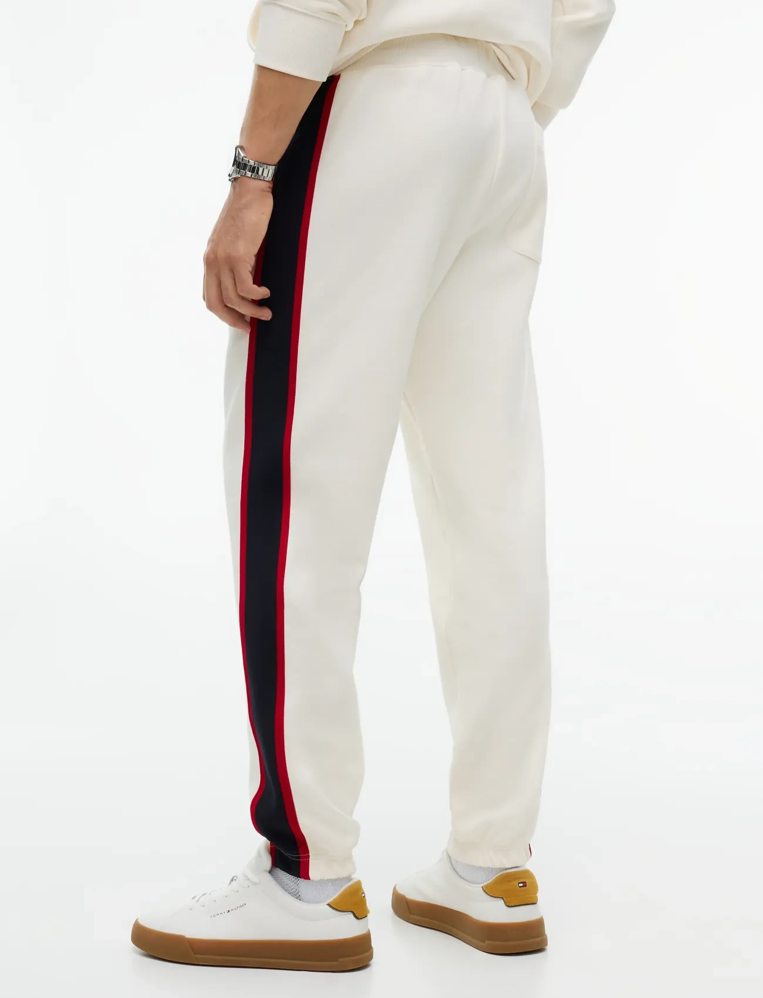Tommy Hilfiger - RWB PIQUE H BAGDE REG PANT - ivory petal - 2