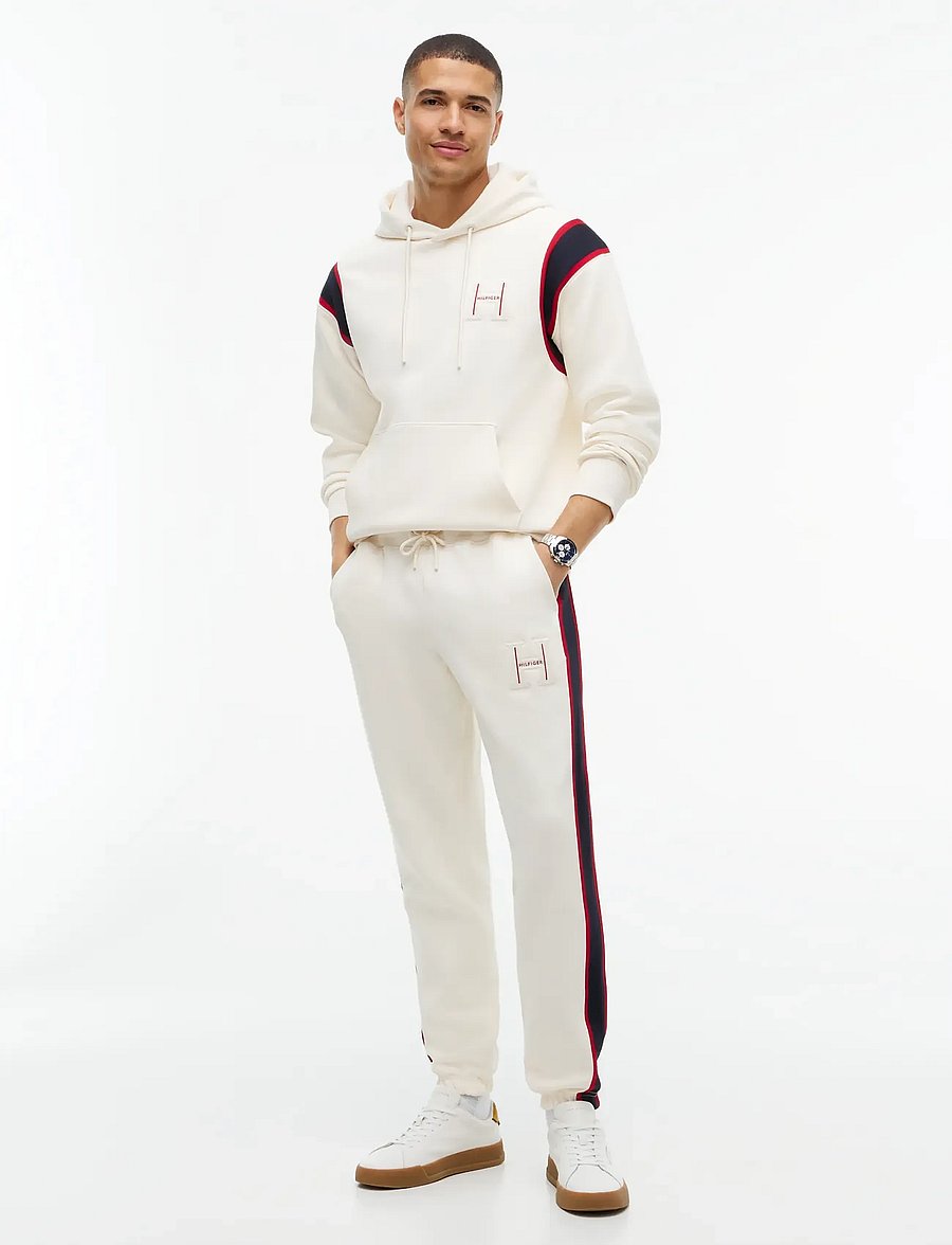 Tommy Hilfiger - RWB PIQUE H BAGDE REG PANT - shoppa efter tillfälle - ivory petal - 3