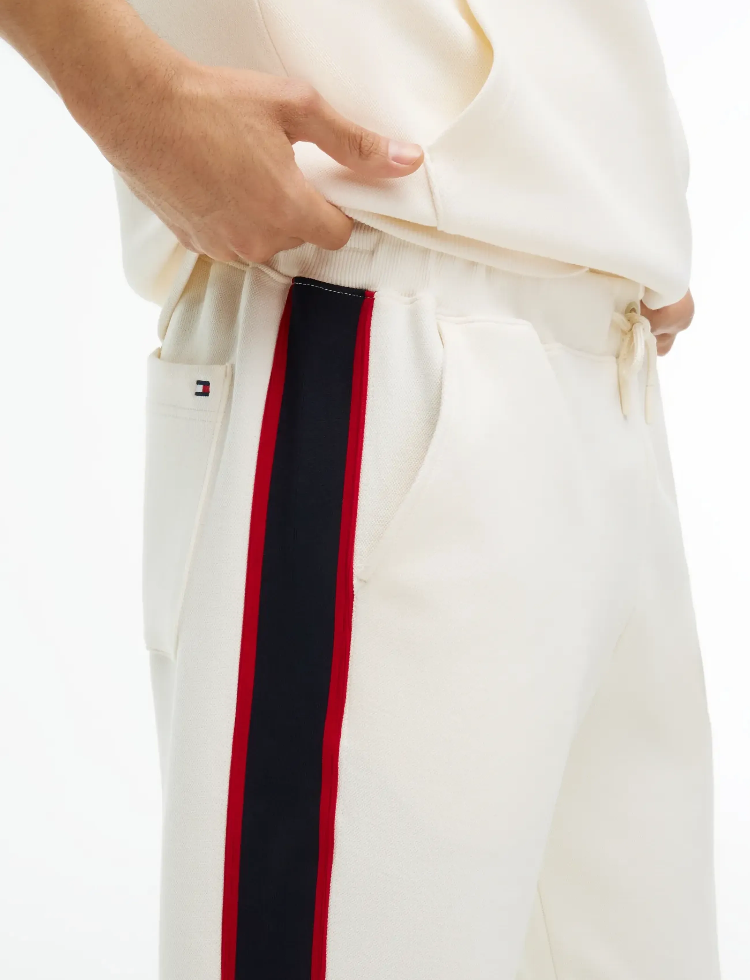 Tommy Hilfiger - RWB PIQUE H BAGDE REG PANT - ivory petal - 4