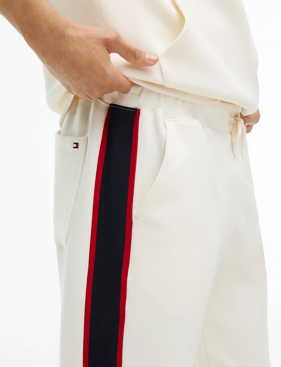 Tommy Hilfiger - RWB PIQUE H BAGDE REG PANT - shoppa efter tillfälle - ivory petal - 4