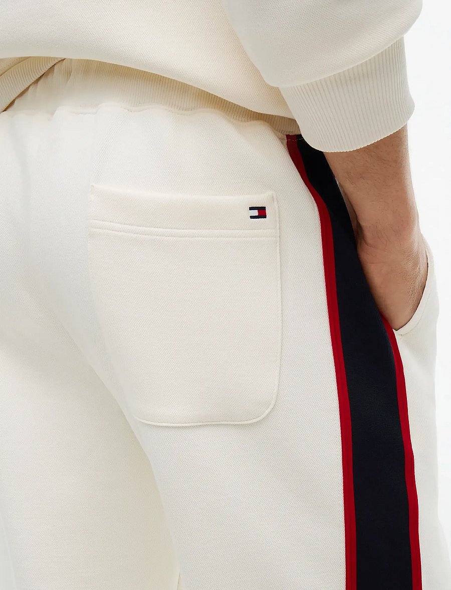 Tommy Hilfiger - RWB PIQUE H BAGDE REG PANT - shoppa efter tillfälle - ivory petal - 5