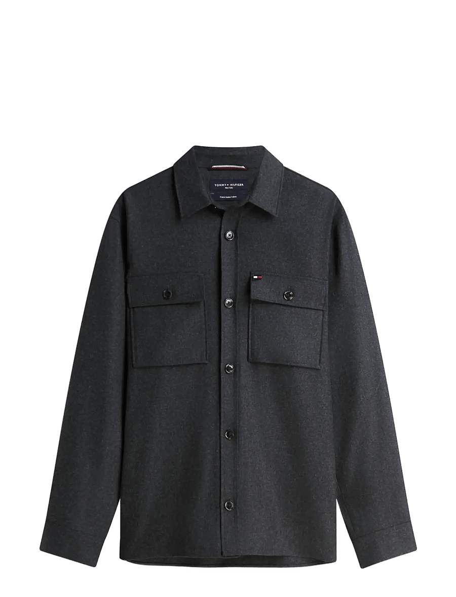 Tommy Hilfiger - NY FLANNEL OVERSHIRT - dark grey heather - 1