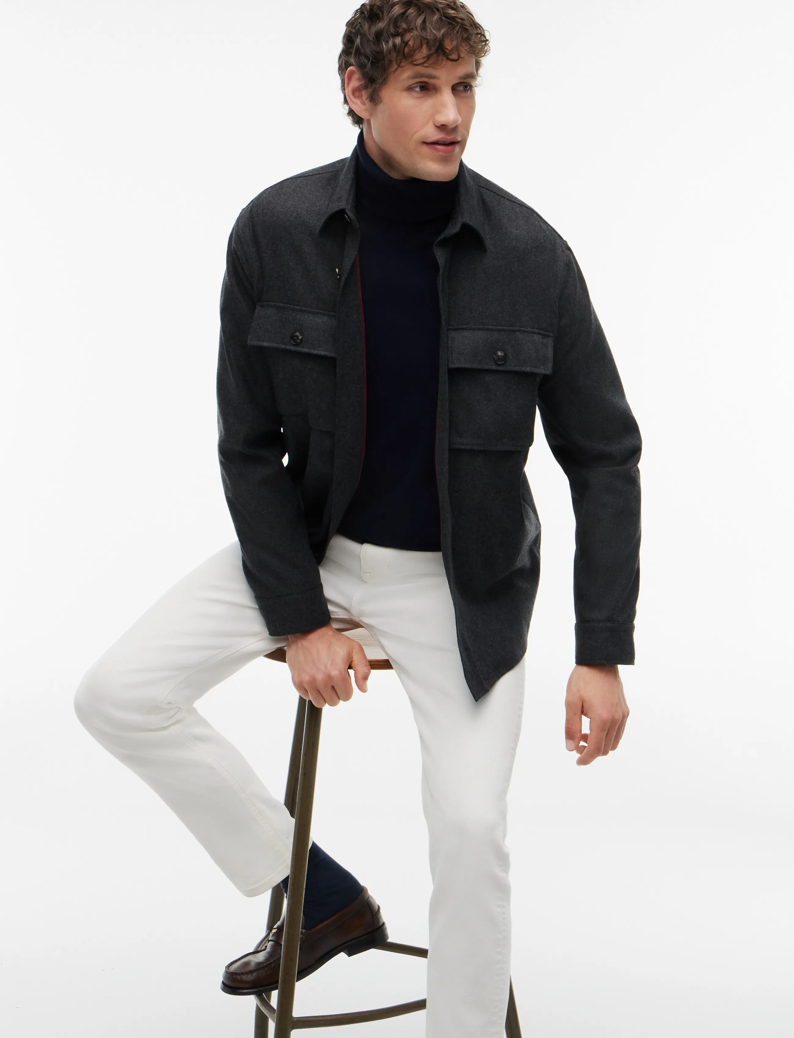Tommy Hilfiger - NY FLANNEL OVERSHIRT - dark grey heather - 3