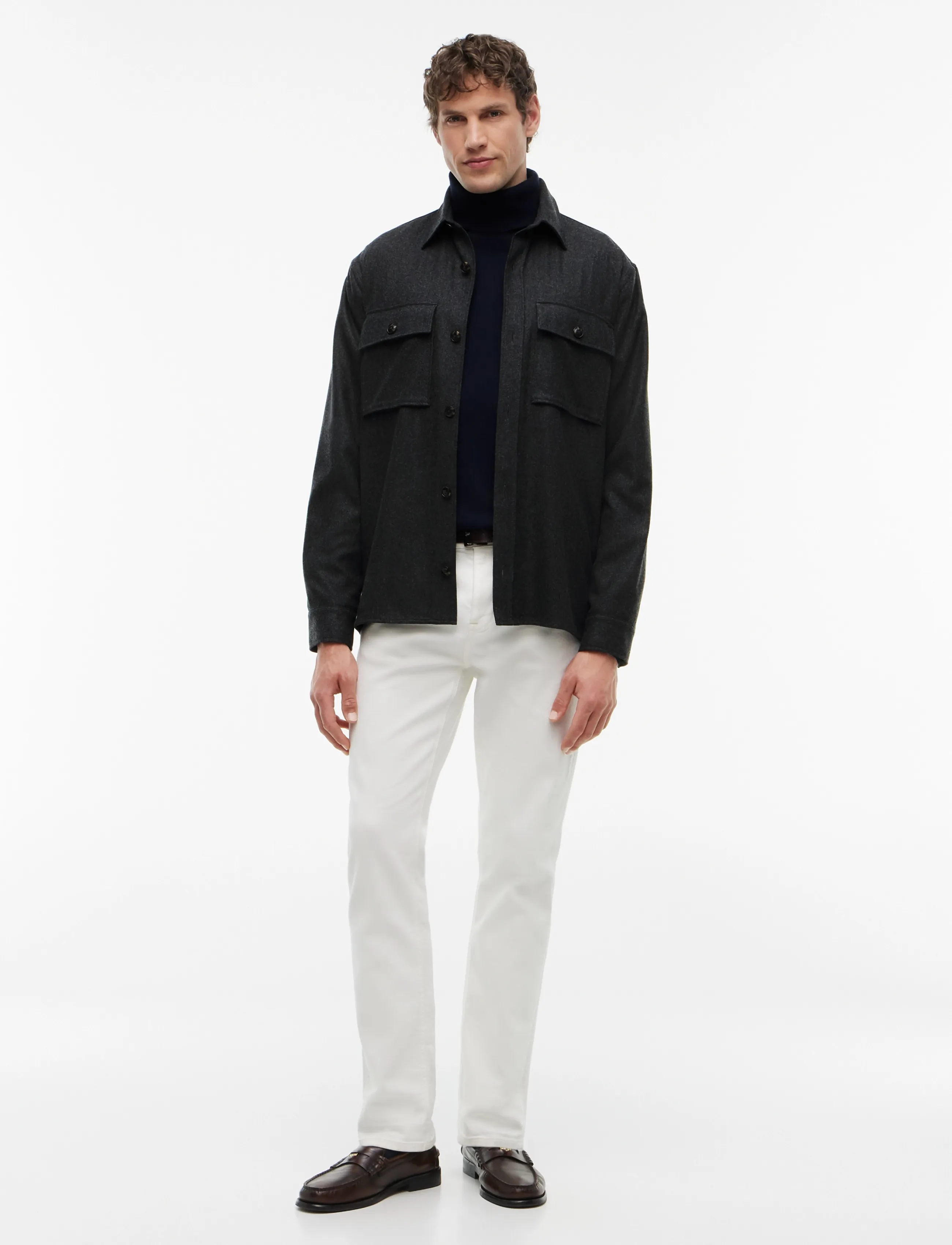 Tommy Hilfiger - NY FLANNEL OVERSHIRT - dark grey heather - 4