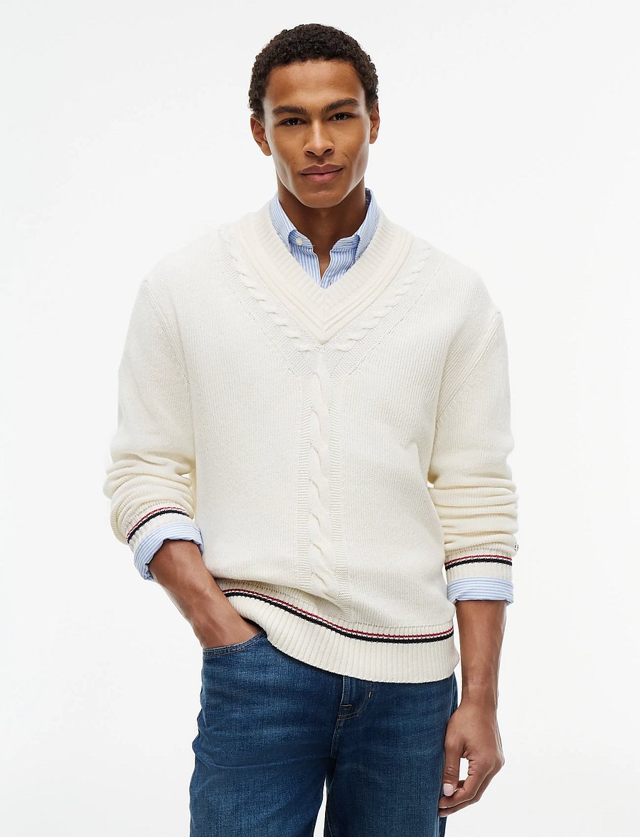 Tommy Hilfiger - NY EXPRESSIVE CRICKET SWEATER - ivory petal - 0