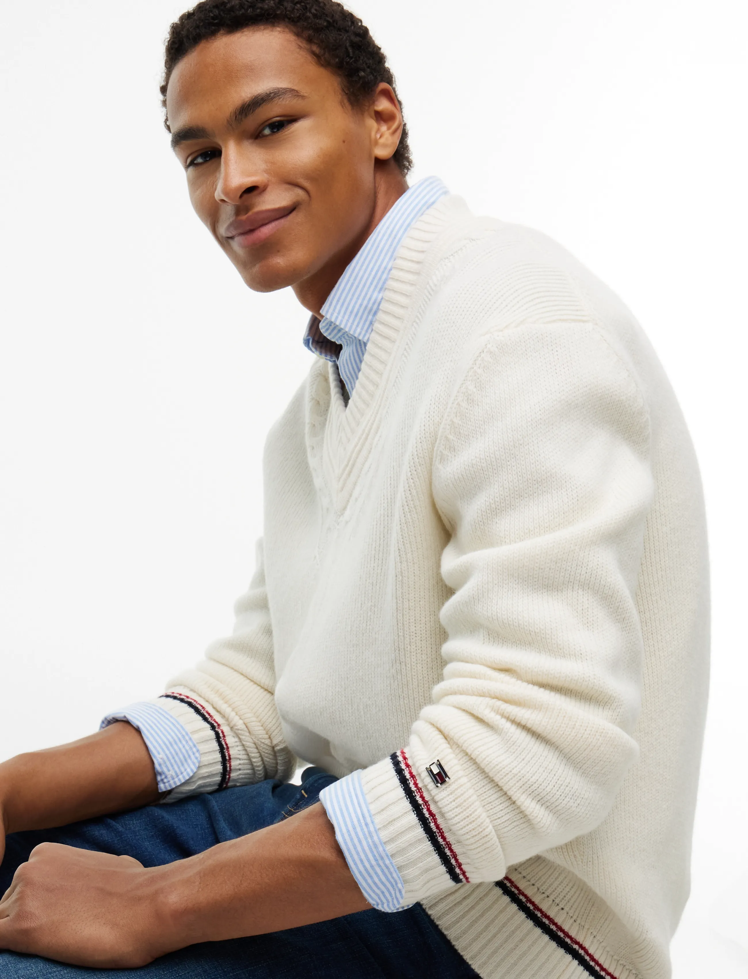Tommy Hilfiger - NY EXPRESSIVE CRICKET SWEATER - ivory petal - 3