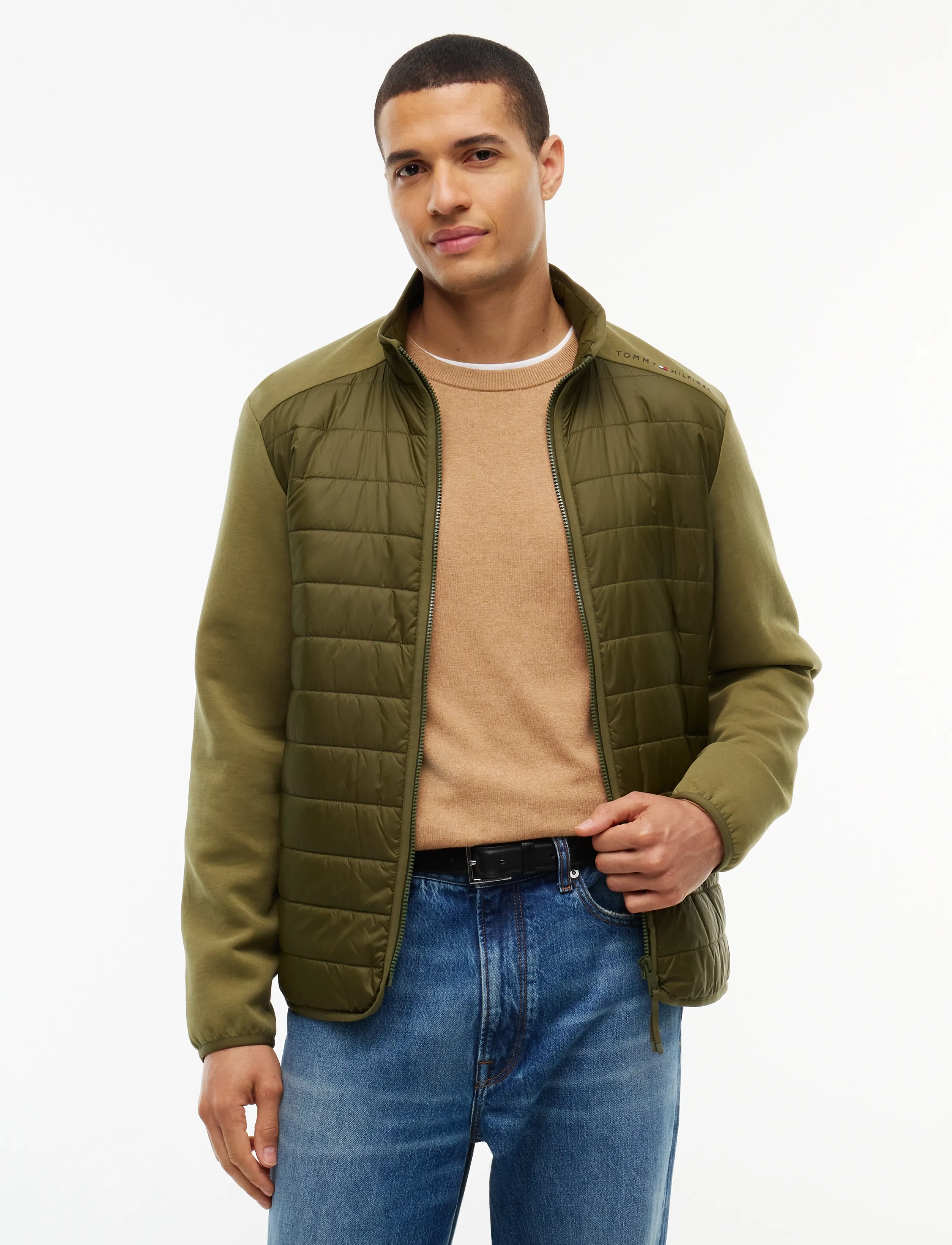 Tommy Hilfiger MIXED MEDIA COLOR BLOCK ZT - Frühlingsjacken - HUNTSMAN GREEN   MASH GREEN / green