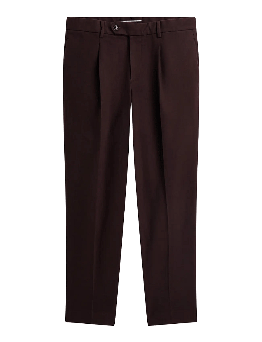 Tommy Hilfiger - NY SOLID BRUSHED DRESS PANTS - suit trousers - chocolate - 1