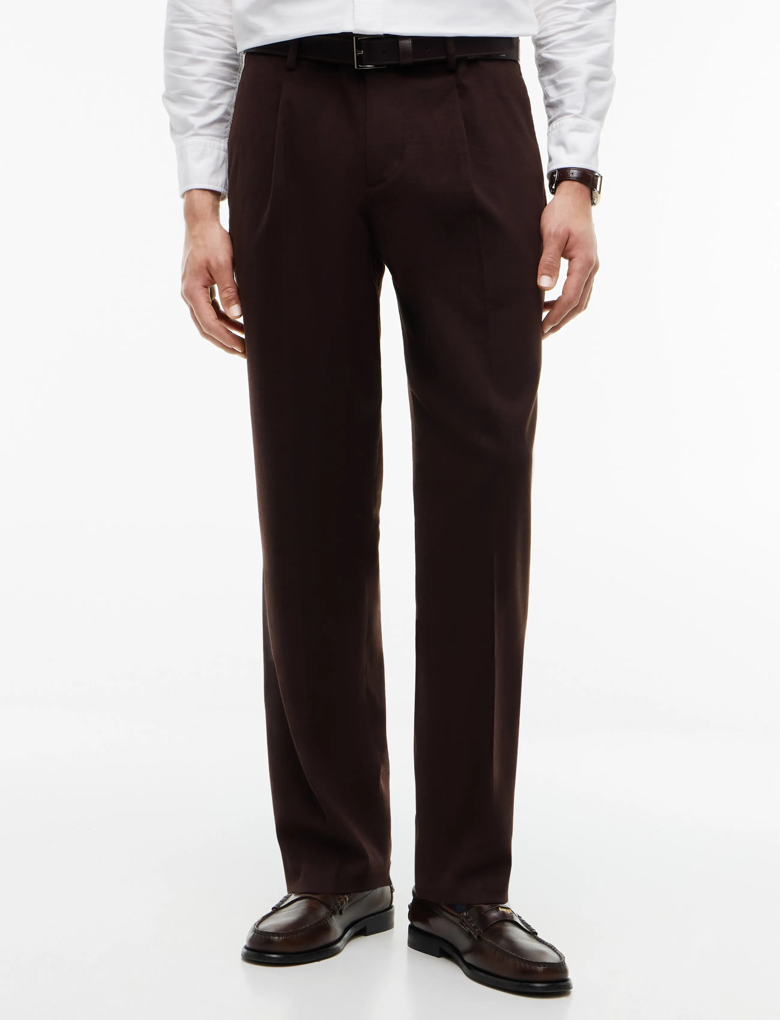Tommy Hilfiger NY SOLID BRUSHED DRESS PANTS - Anzüge & Sakkos - CHOCOLATE / brown
