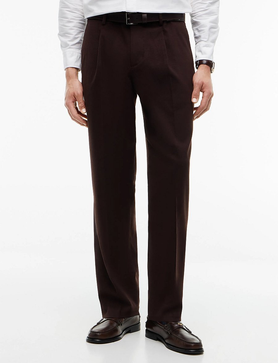Tommy Hilfiger - NY SOLID BRUSHED DRESS PANTS - suit trousers - chocolate - 0