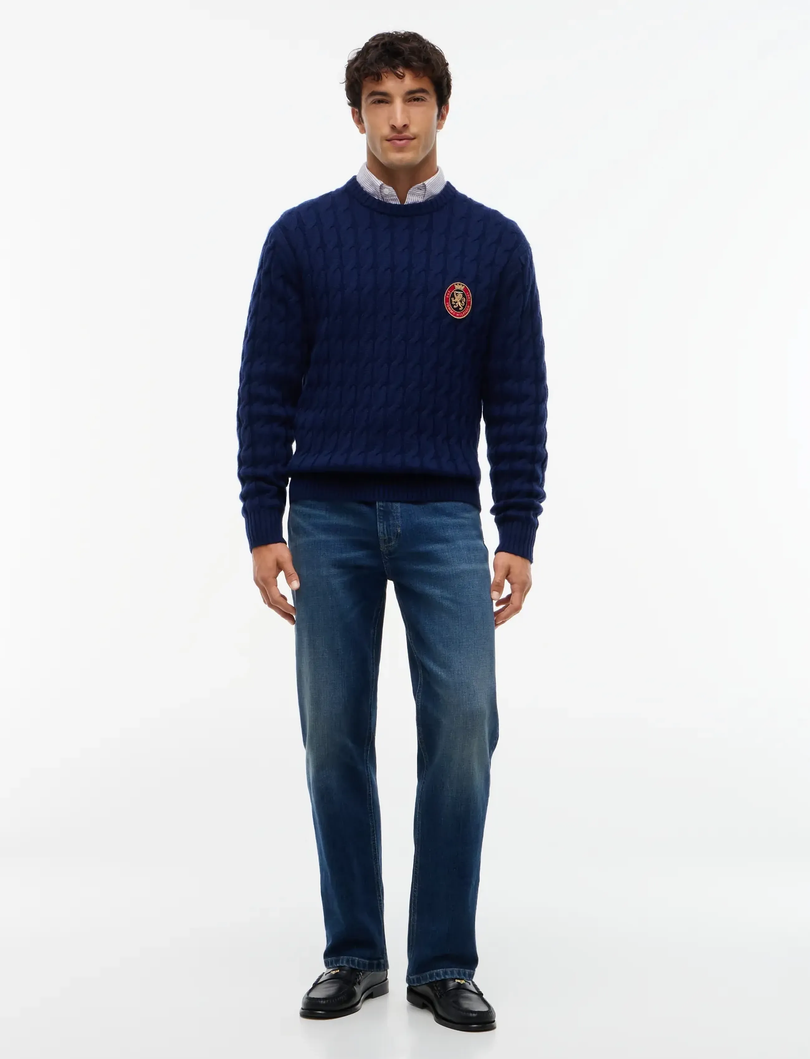 Tommy Hilfiger - ICON CREST GRAPHIC CREW NECK - round necks - carbon navy - 4
