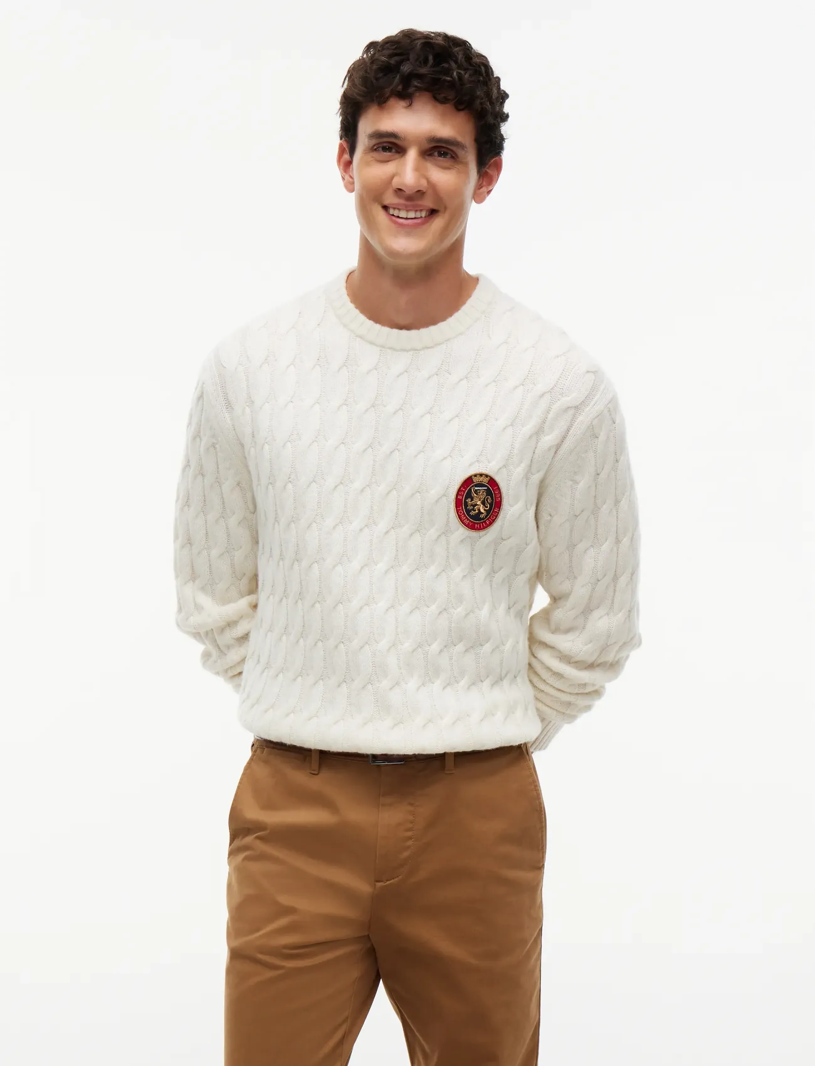 Tommy Hilfiger - ICON CREST GRAPHIC CREW NECK - ivory petal - 0