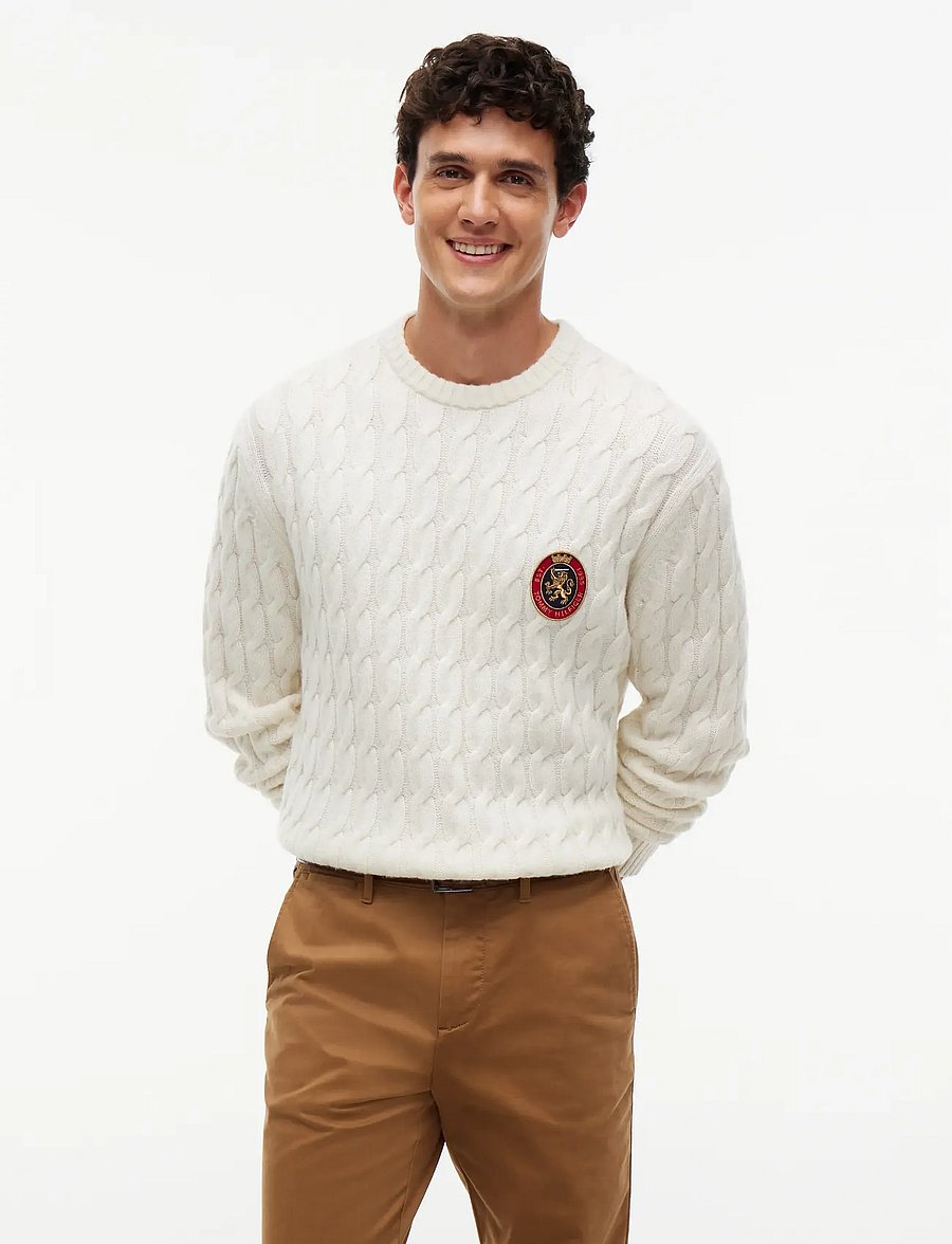 Tommy Hilfiger - ICON CREST GRAPHIC CREW NECK - rundhalsad - ivory petal - 0