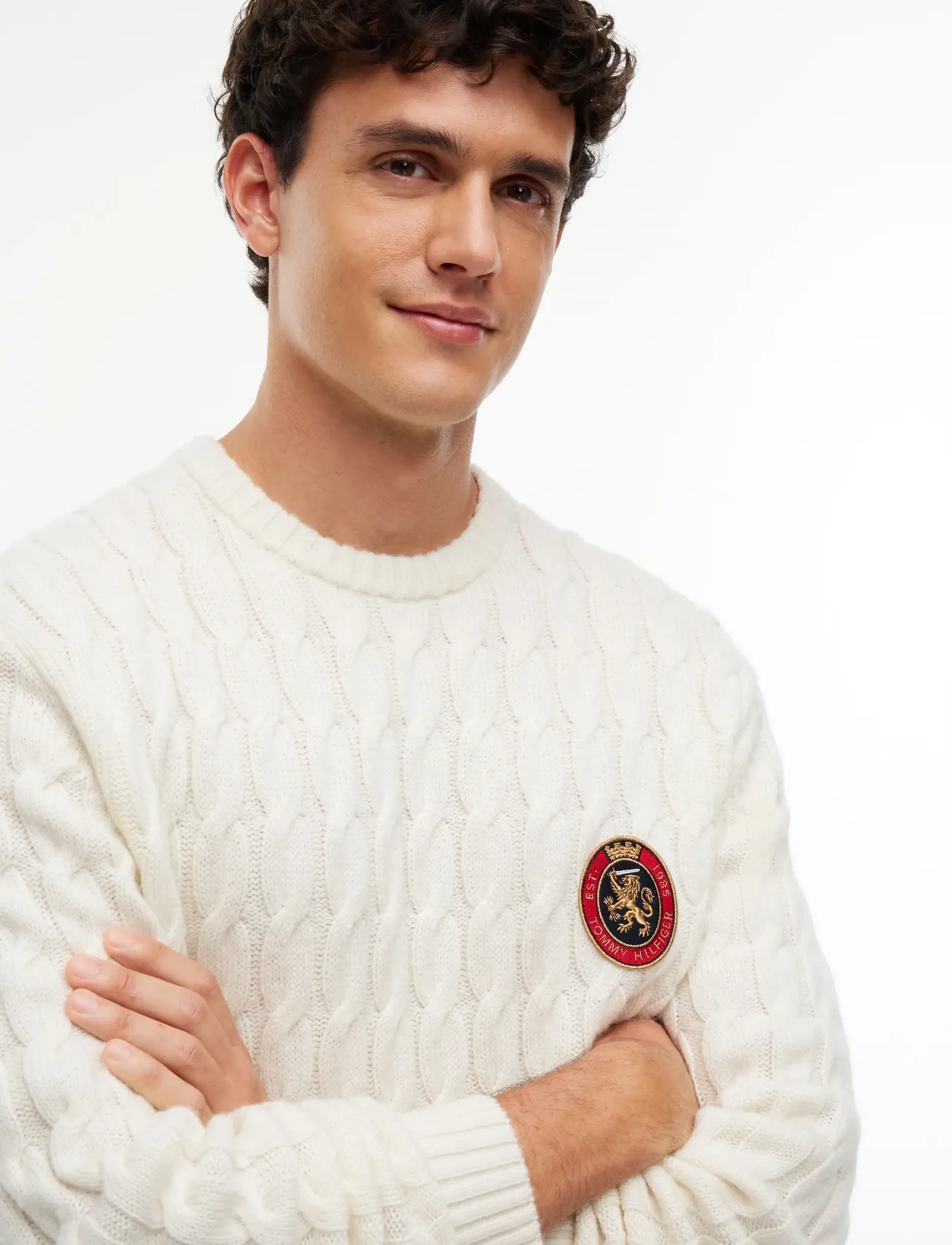 Tommy Hilfiger - ICON CREST GRAPHIC CREW NECK - ivory petal - 3