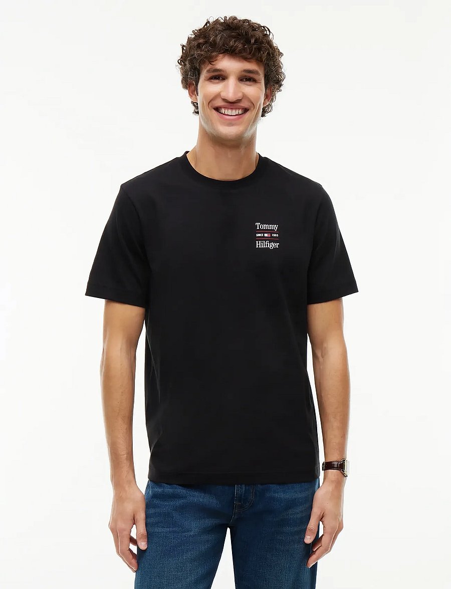 Tommy Hilfiger - 2 PACK CHEST GRAPHIC REG TEES - short-sleeved t-shirts - black huntsman green - 2