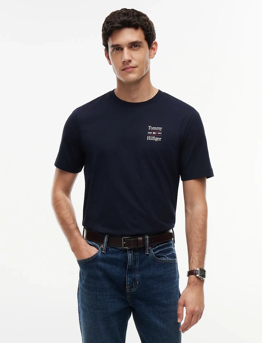 Tommy Hilfiger - 2 PACK CHEST GRAPHIC REG TEES - t-särkide multipakk - navy sky blue - 2