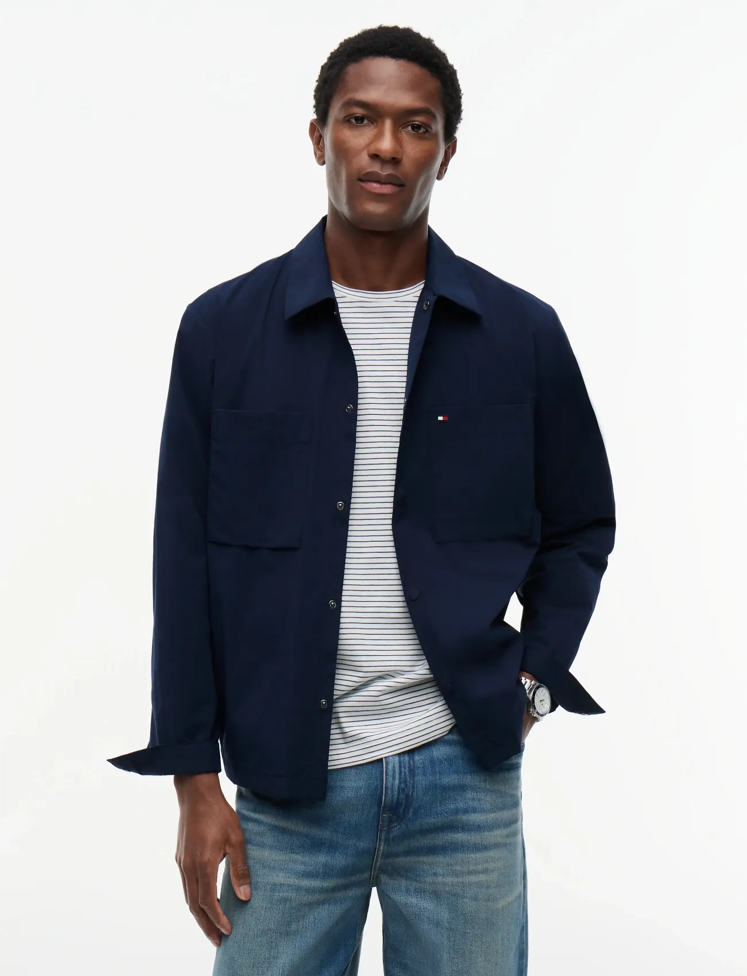 Tommy Hilfiger SPORTY TECH SHIRT JACKET - Tommy Hilfiger - CARBON NAVY / navy