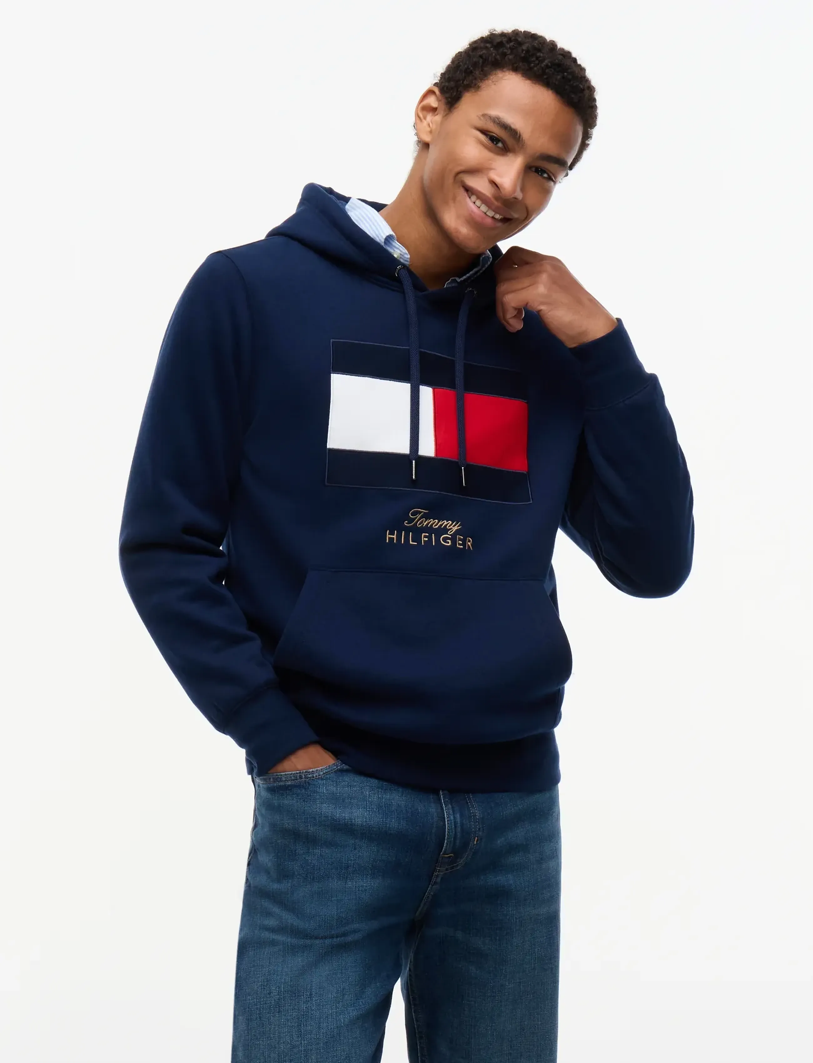 Tommy Hilfiger GIFTING FLAG FLEECE HOODIE - Kleidung - CARBON NAVY / navy