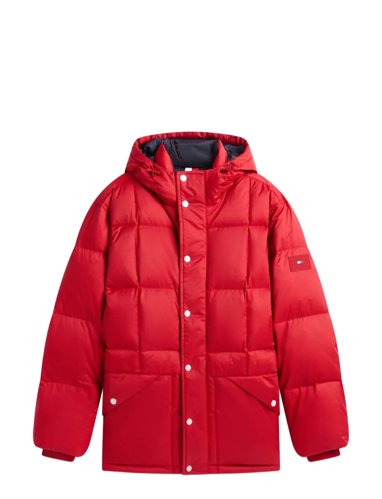 Tommy Hilfiger RIPSTOP SQUARE BAFFLE DOWN PARKA - Parkas - MEDIUM RED / red