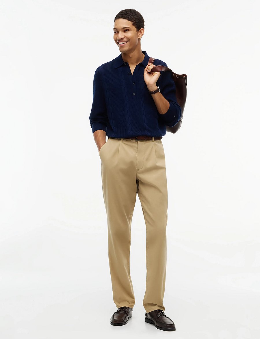 Tommy Hilfiger - NY WOOL CABLE L/S POLO - langärmelige strick-polohemden - navy blue - 4