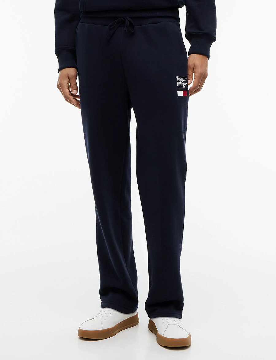Tommy Hilfiger - TOMMY EMBRO FLAG SWEATPANTS - nach anlass kaufen - navy blue - 0