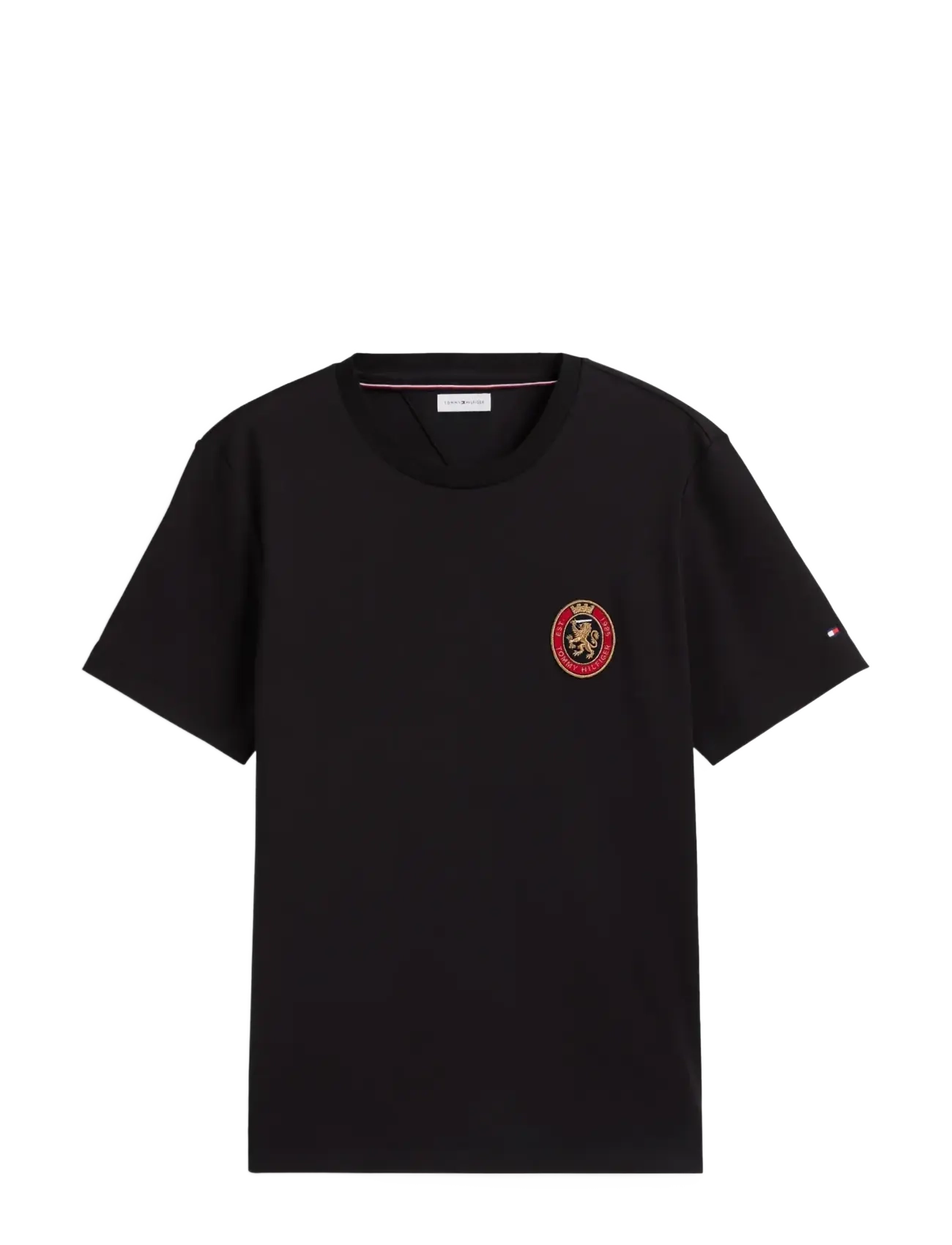 Tommy Hilfiger - LIGHT INTERLOCK POCKET CREST TEE - lühikeste varrukatega t-särgid - black - 1
