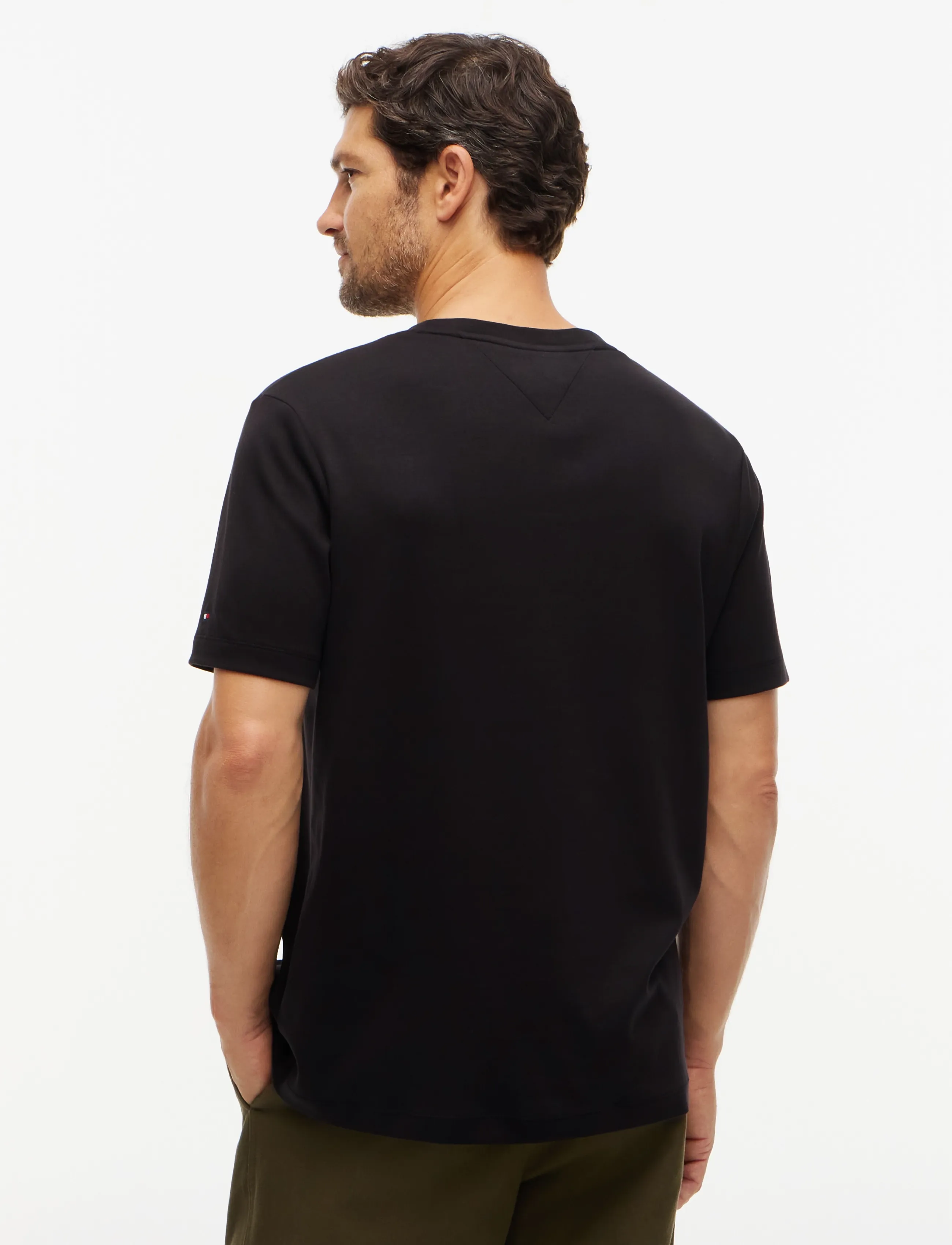 Tommy Hilfiger - LIGHT INTERLOCK POCKET CREST TEE - lühikeste varrukatega t-särgid - black - 2