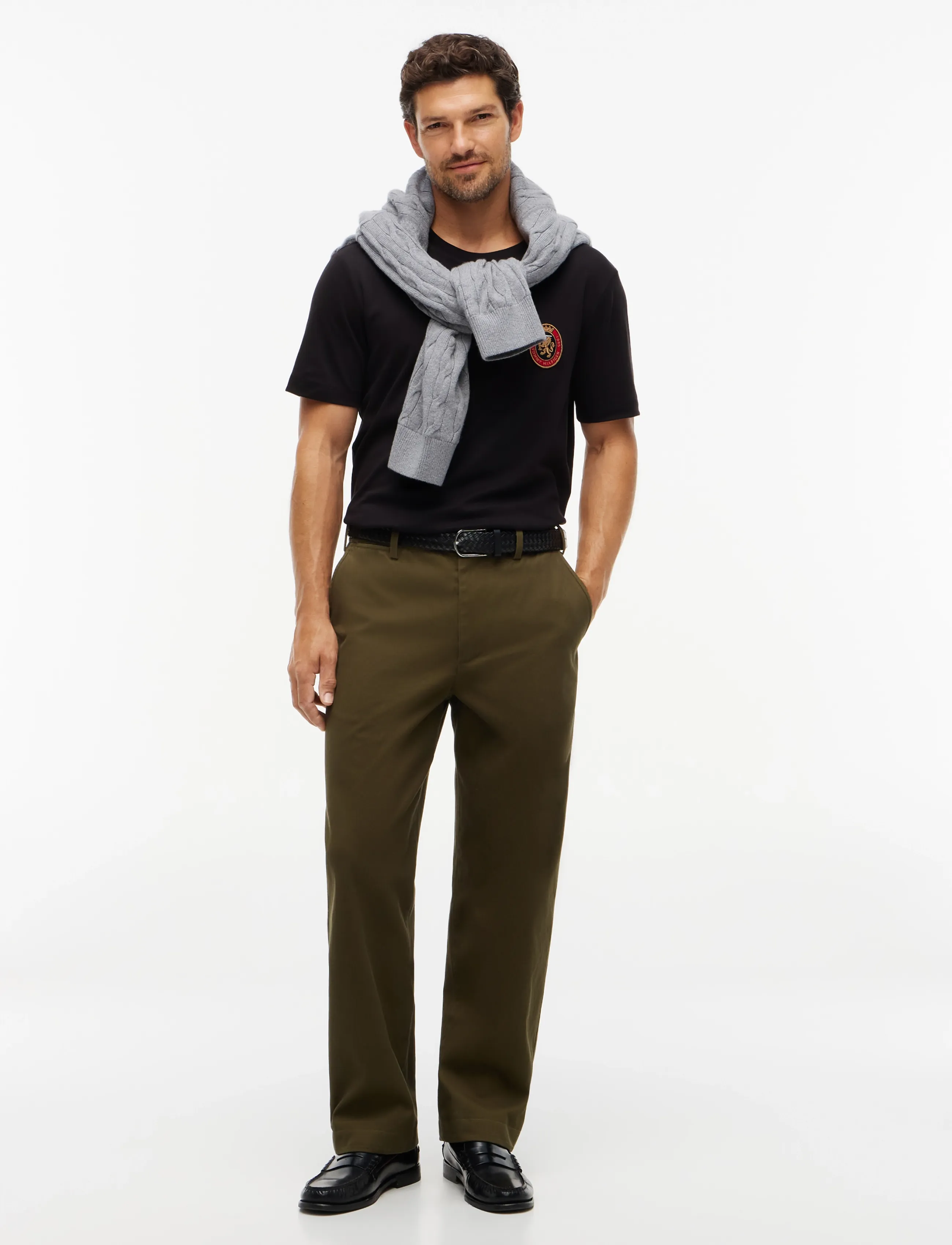 Tommy Hilfiger - LIGHT INTERLOCK POCKET CREST TEE - lühikeste varrukatega t-särgid - black - 4