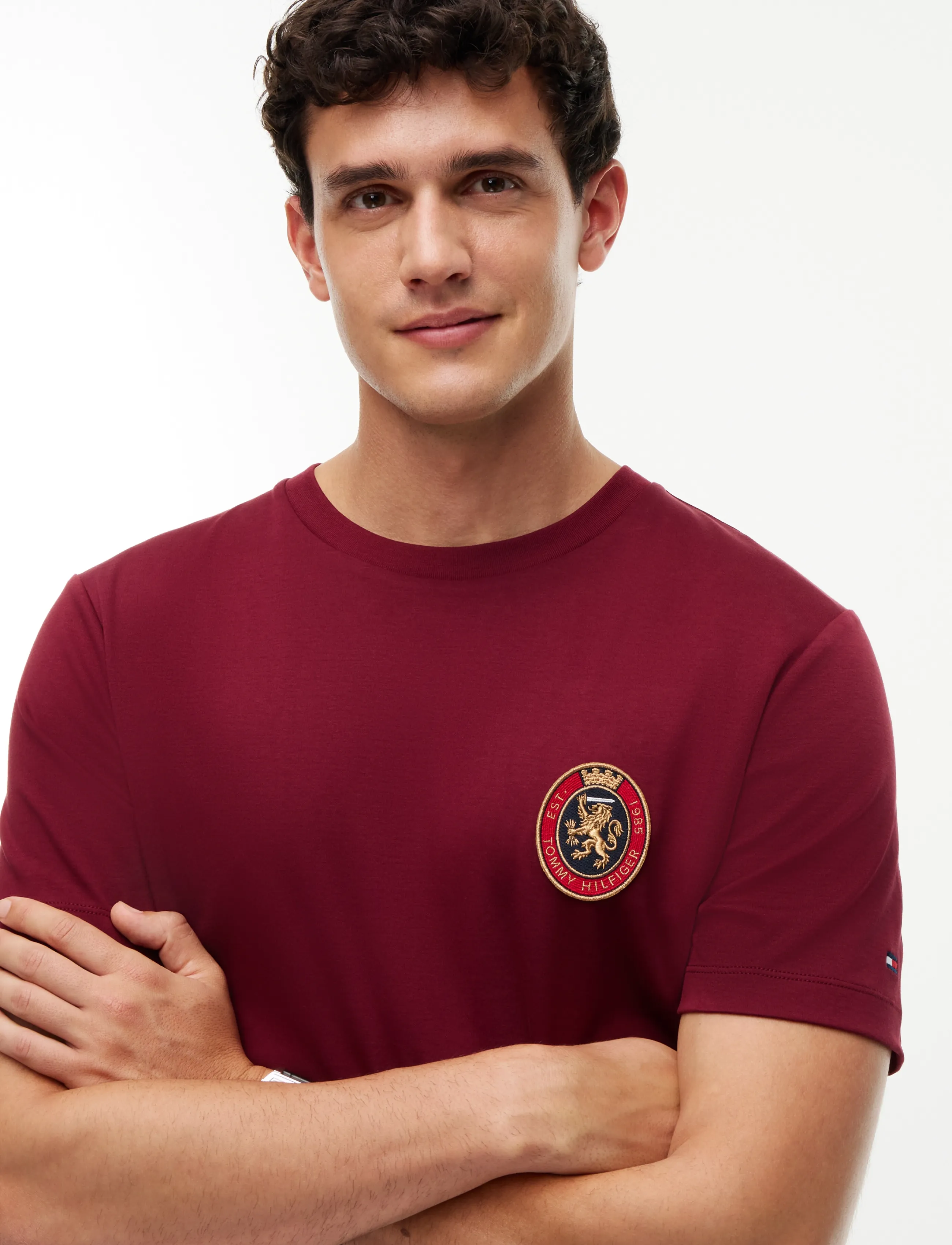 Tommy Hilfiger - LIGHT INTERLOCK POCKET CREST TEE - burgundy - 3