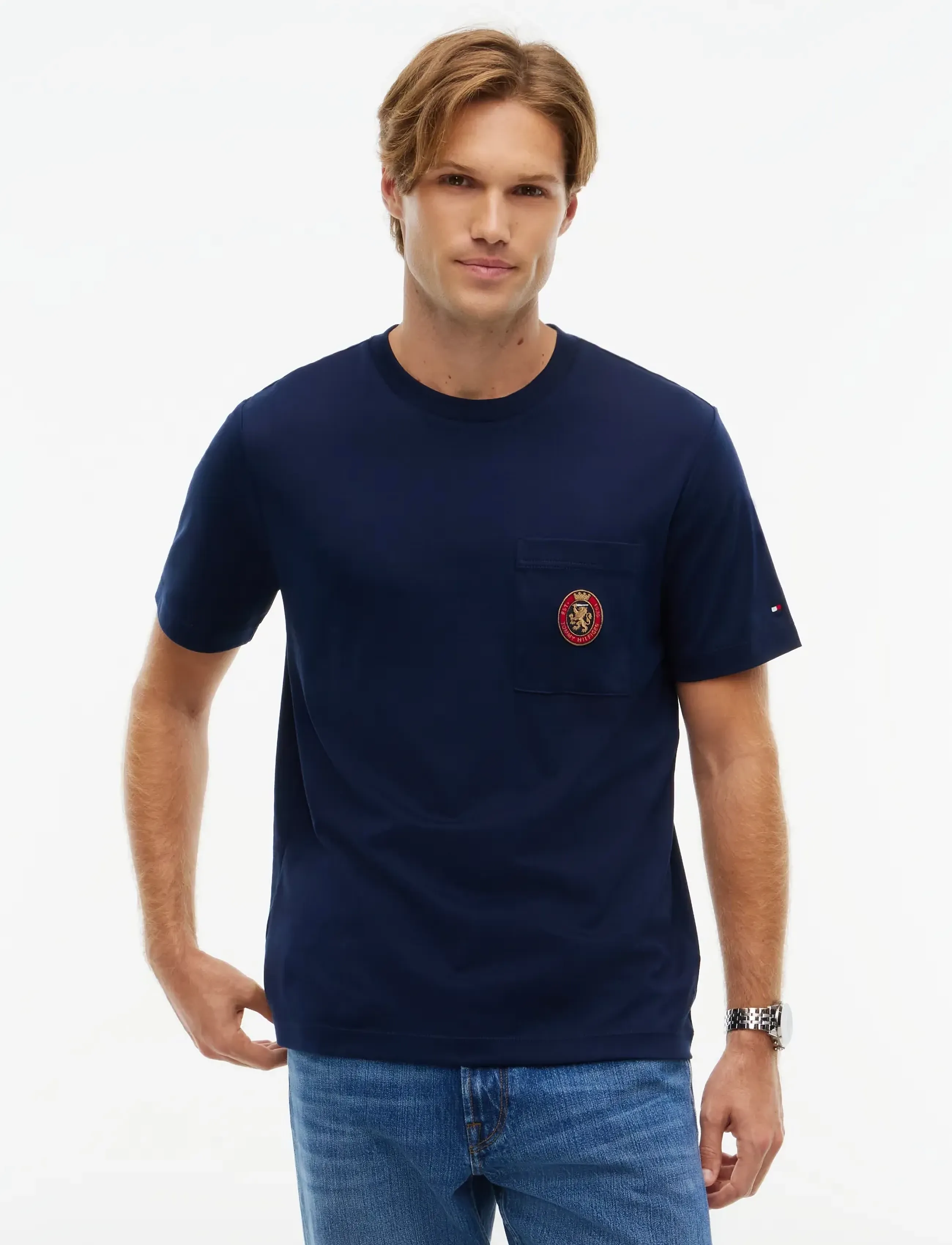 Light Interlock Pocket Crest Tee