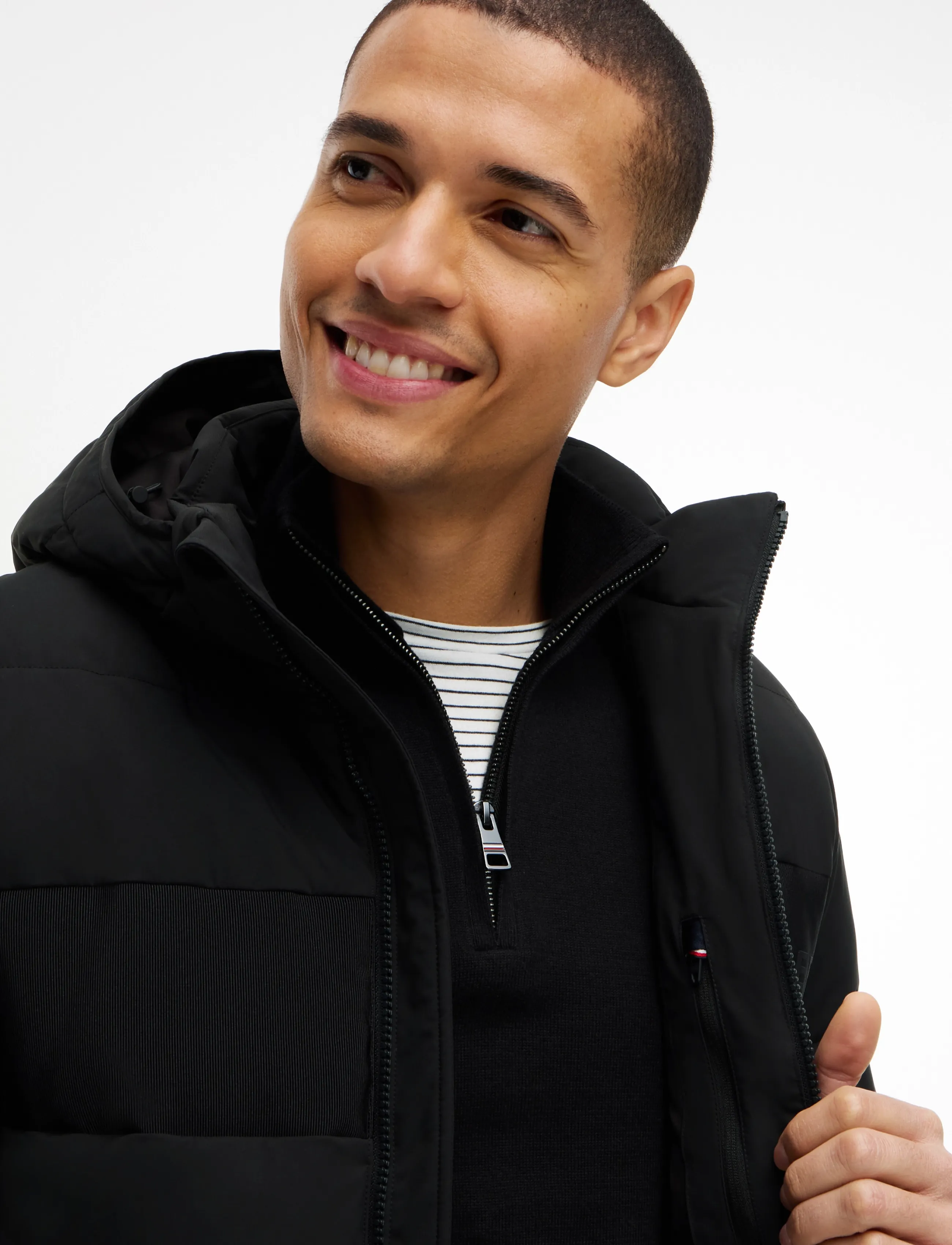 Tommy Hilfiger - DETACHABLE HOODED BRANDED PUFFER - gefütterte jacken - black - 3