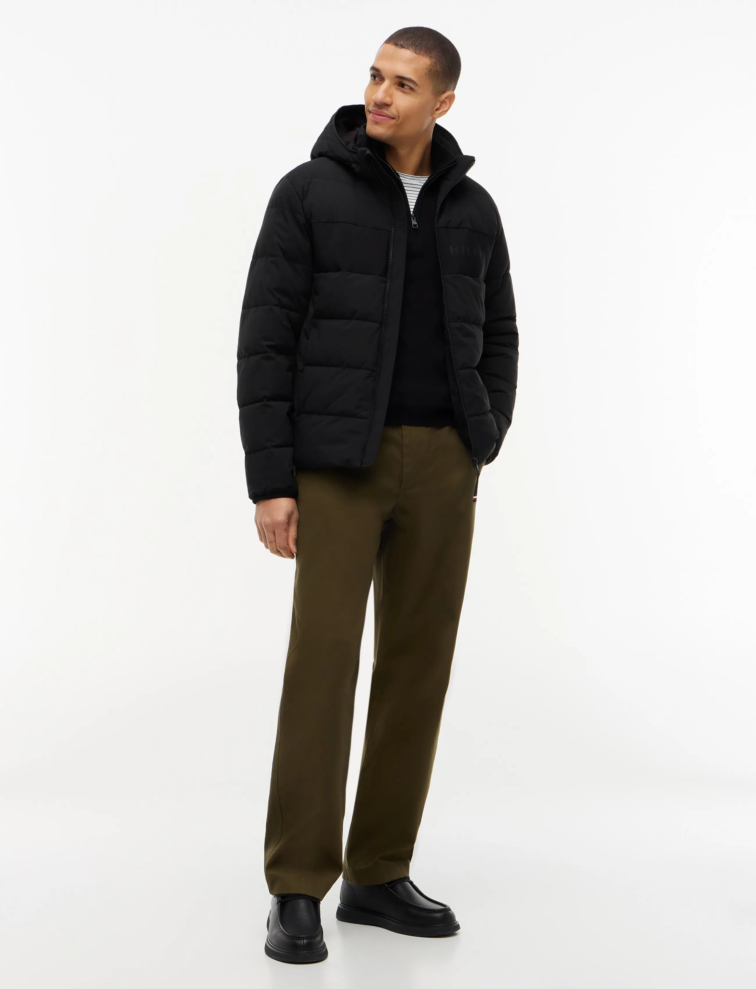 Tommy Hilfiger - DETACHABLE HOODED BRANDED PUFFER - gefütterte jacken - black - 4